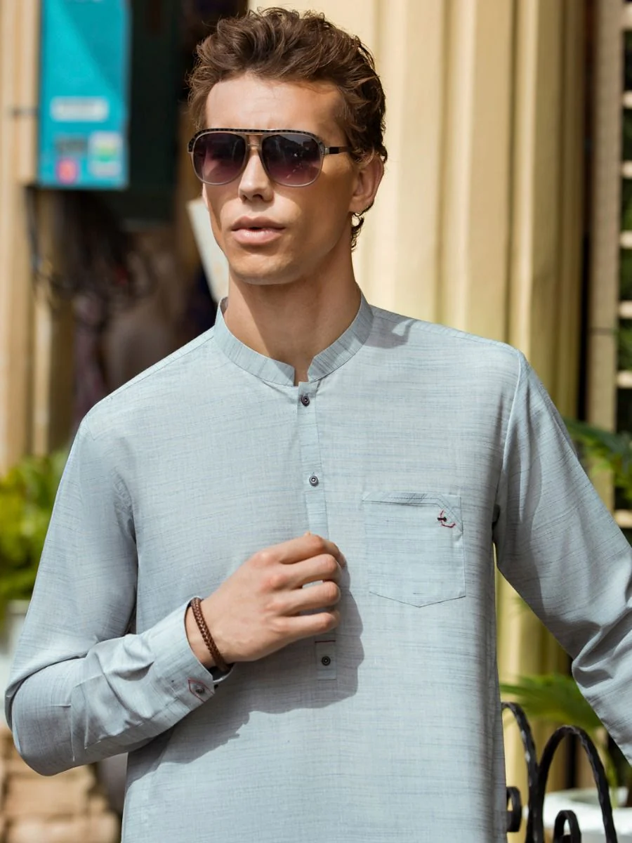 LIGHT BLUE VISCOSE KAMEEZ SHALWAR | AL-KS-US-2713/AM-5050C - Image 3