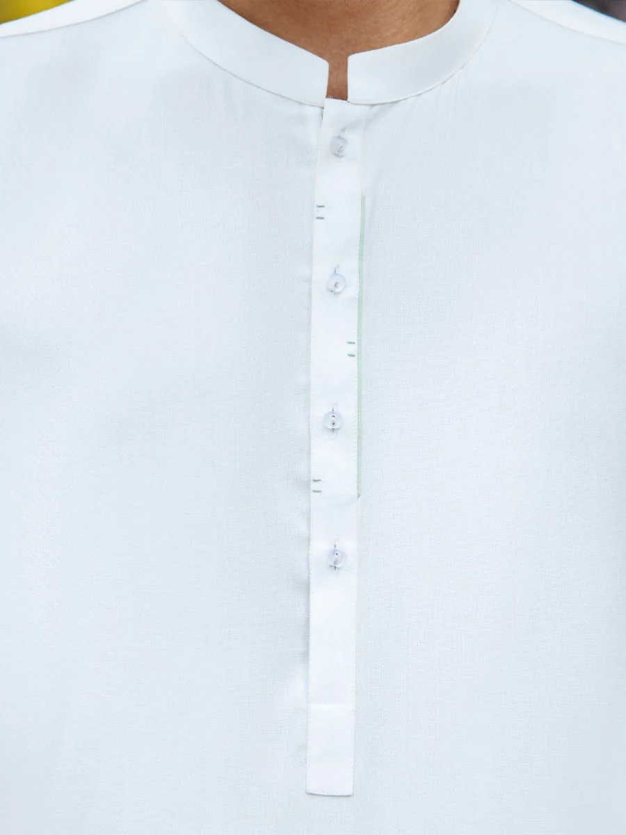 WHITE VISCOSE KAMEEZ SHALWAR | AL-KS-US-2718/AM-5036A - Image 3