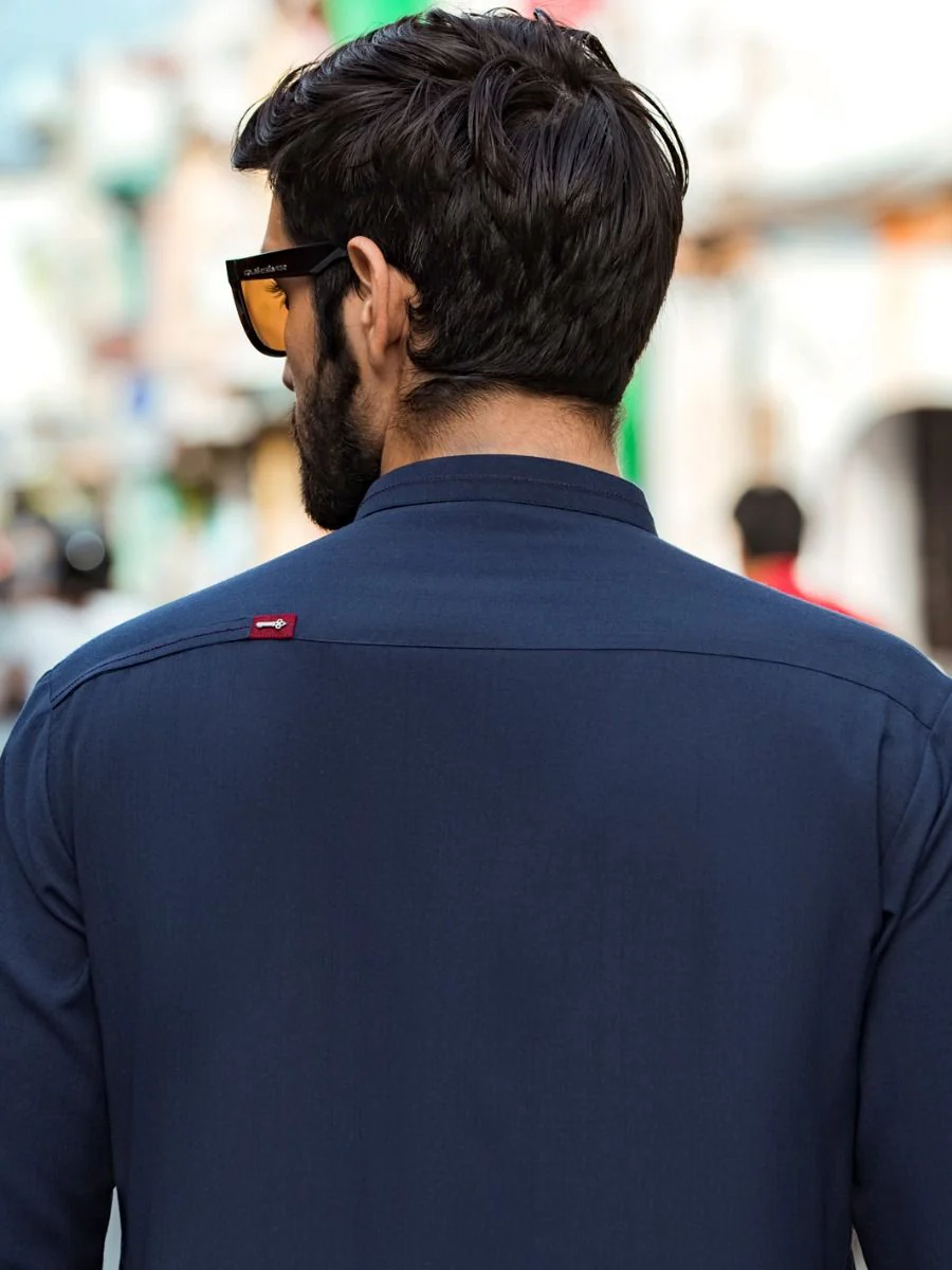 NAVY BLUE KAMEEZ SHALWAR | AL-KS-US-2727/AM-917D - Image 3