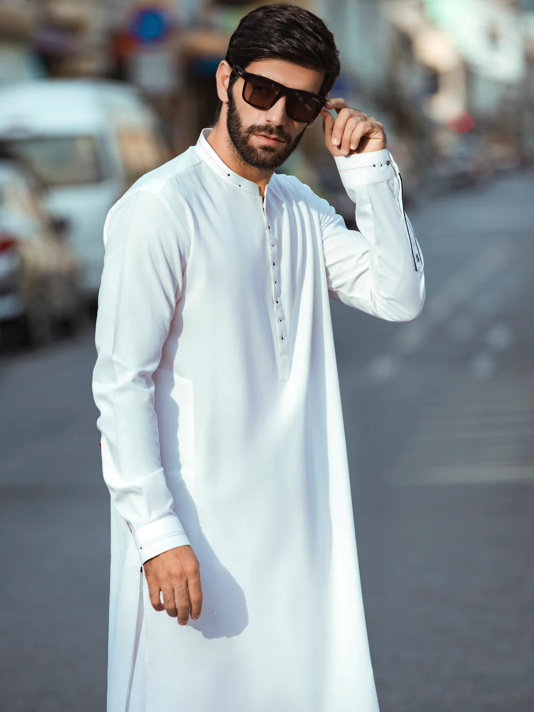 OFF WHITE VISCOSE KAMEEZ SHALWAR | AL-KS-US-2731/AM-5031E - Image 5