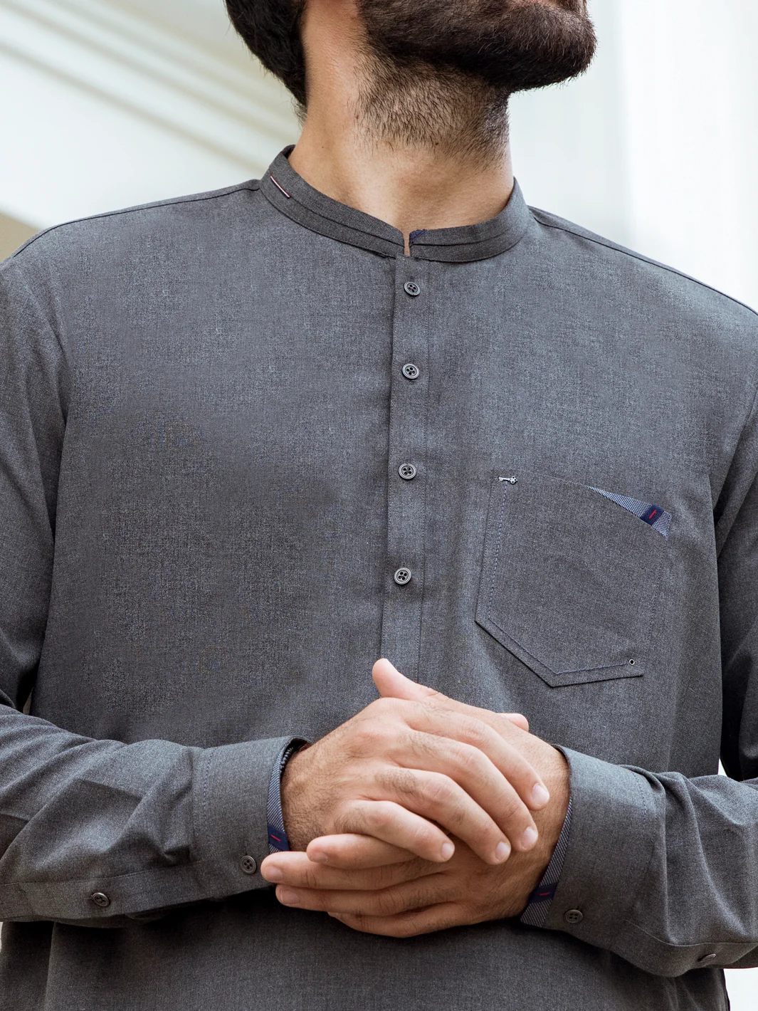 CHARCOAL VISCOSE KAMEEZ SHALWAR | AL-KS-US-2734/AM-5031D - Image 2