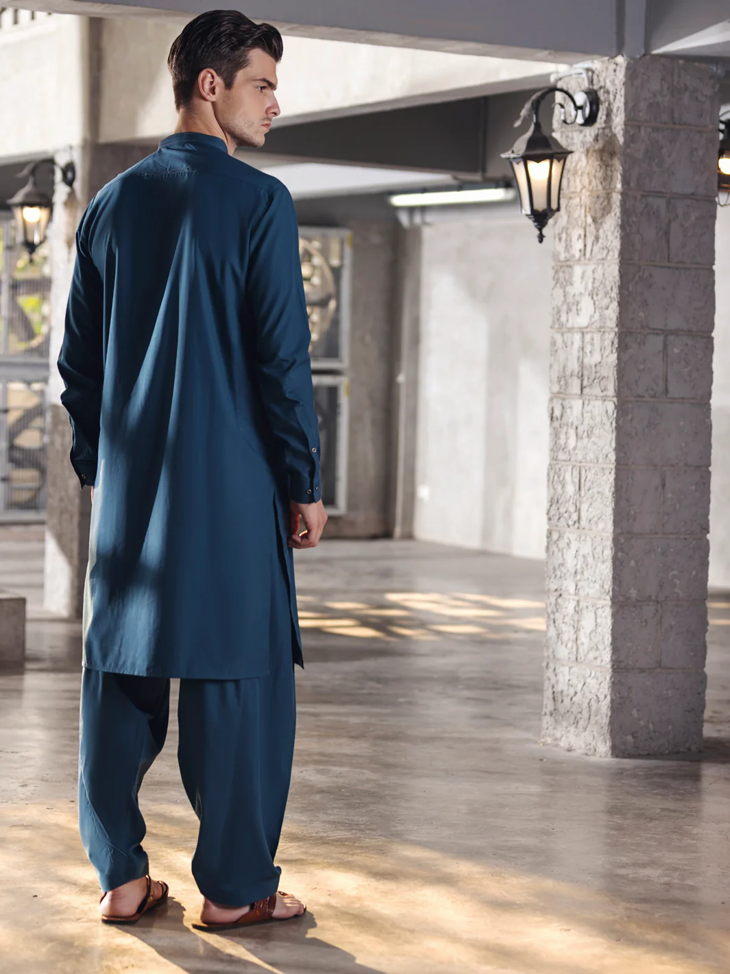 BLUE VISCOSE KAMEEZ SHALWAR | AL-KS-US-2737/AM-996C - Image 5