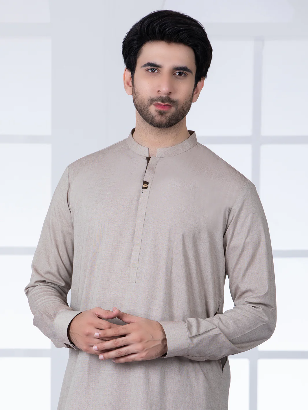 BEIGE KAMEEZ SHALWAR | AL-KS-US-2753/AM-5058C - Image 3
