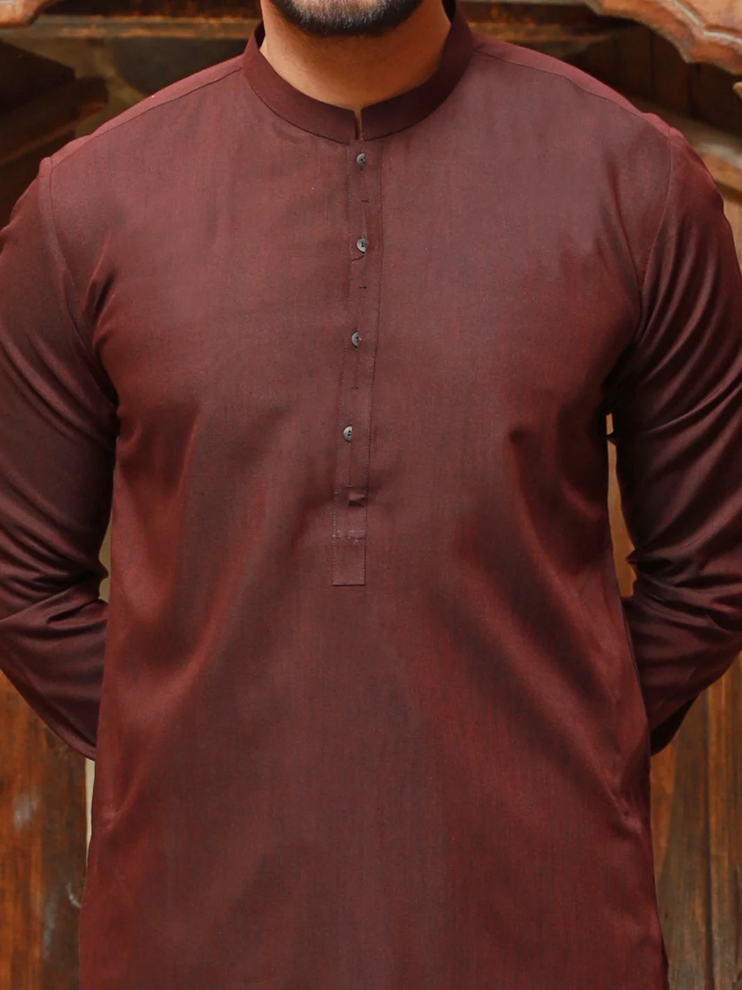 MAROON VISCOSE KAMEEZ SHALWAR | AL-KS-US-2756/AM-5052C - Image 2
