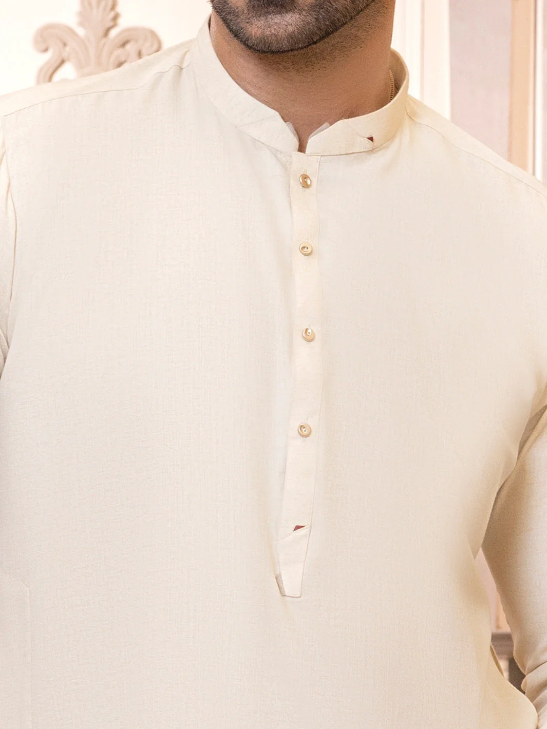 CREAM VISCOSE KAMEEZ SHALWAR | AL-KS-US-2765/AM-5043A - Image 2