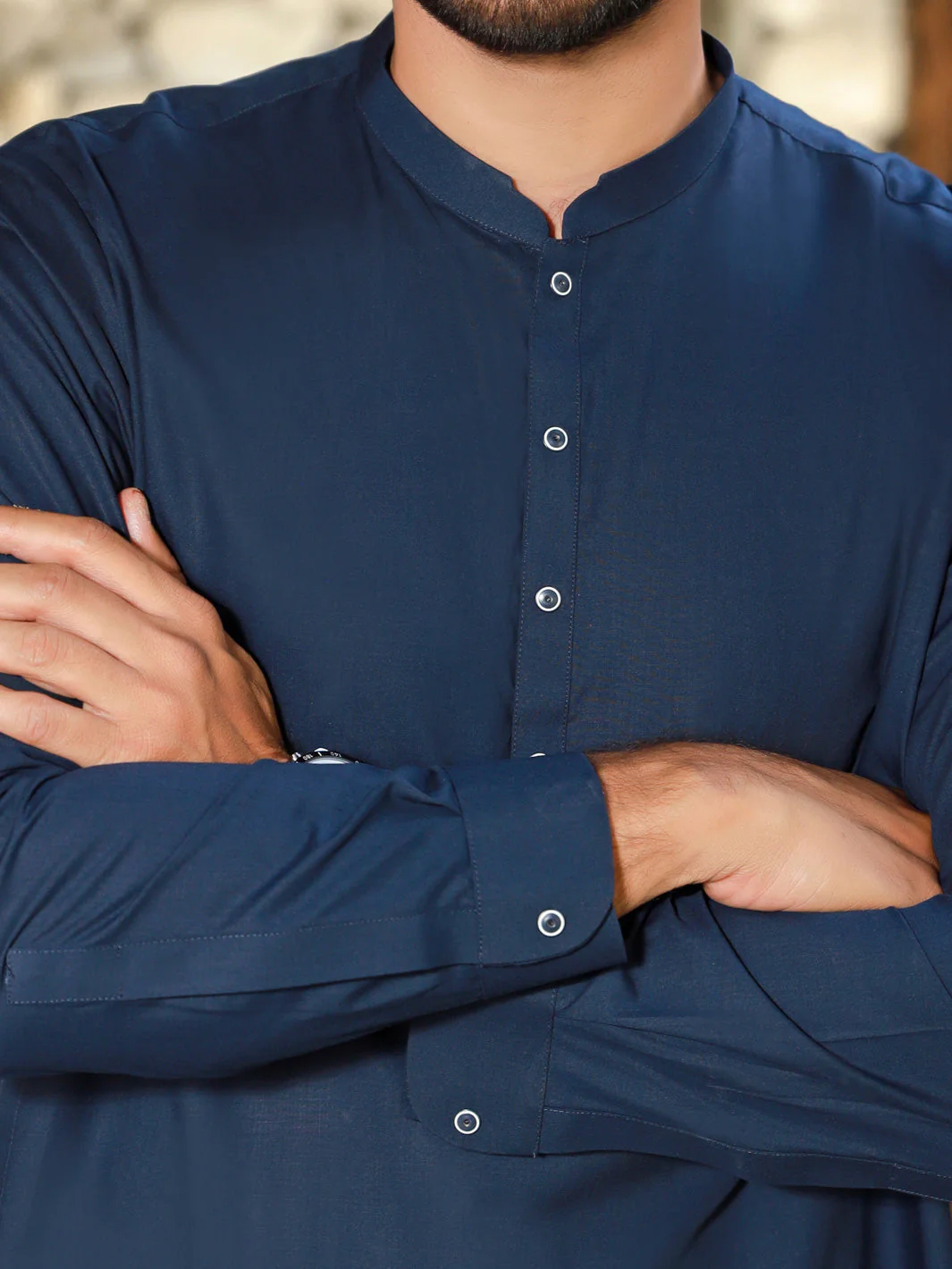 NAVY BLUE VISCOSE KAMEEZ SHALWAR | AL-KS-US-2768/AM-5064F - Image 2