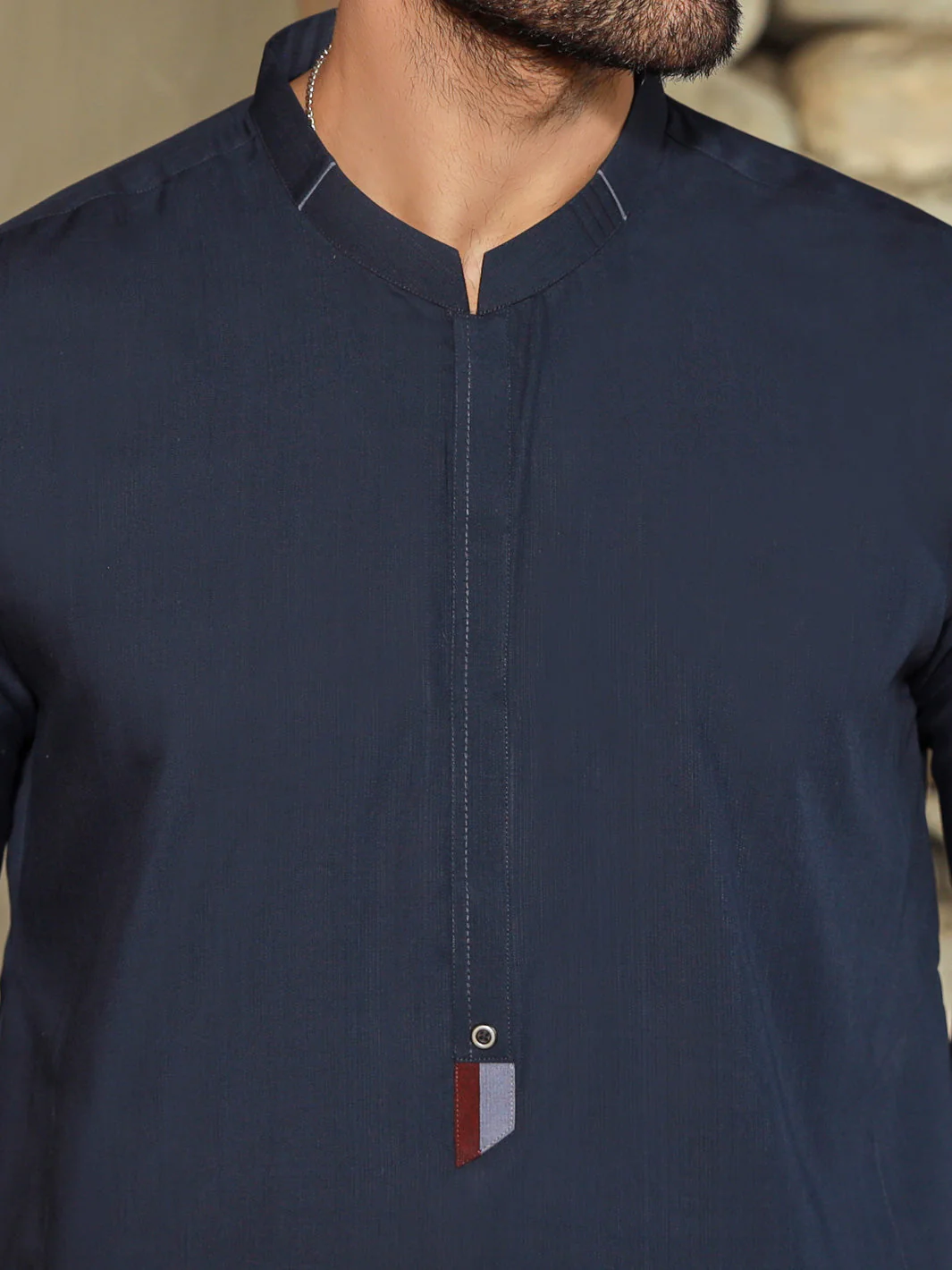 NAVY BLUE VISCOSE KAMEEZ SHALWAR | AL-KS-US-2774/AM-5063D - Image 2