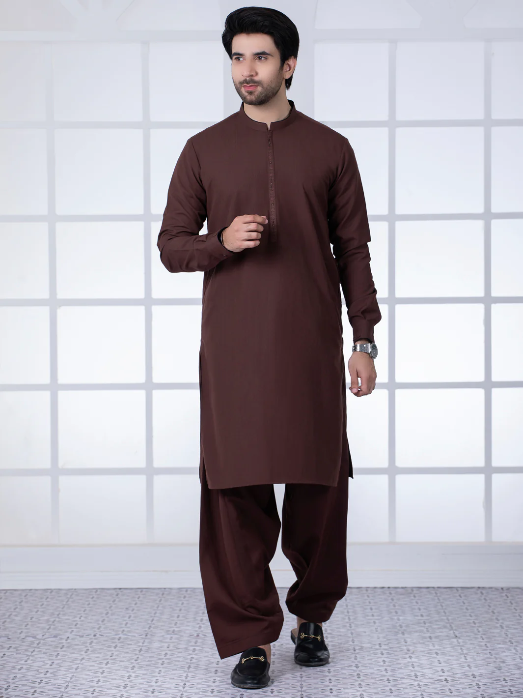 BROWN KAMEEZ SHALWAR | AL-KS-US-2778/AM-5044A - Image 10