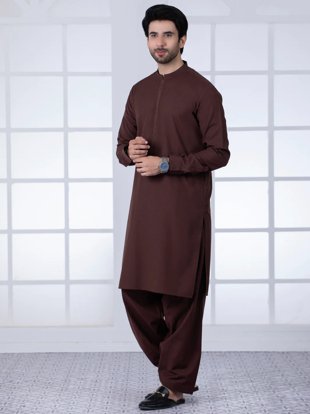 BROWN KAMEEZ SHALWAR | AL-KS-US-2778/AM-5044A - Image 7