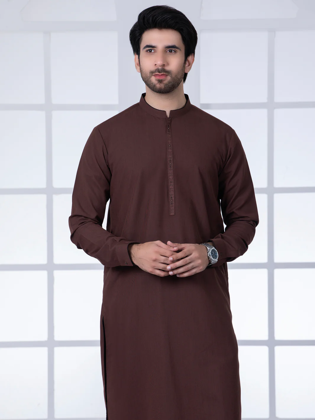 BROWN KAMEEZ SHALWAR | AL-KS-US-2778/AM-5044A - Image 9
