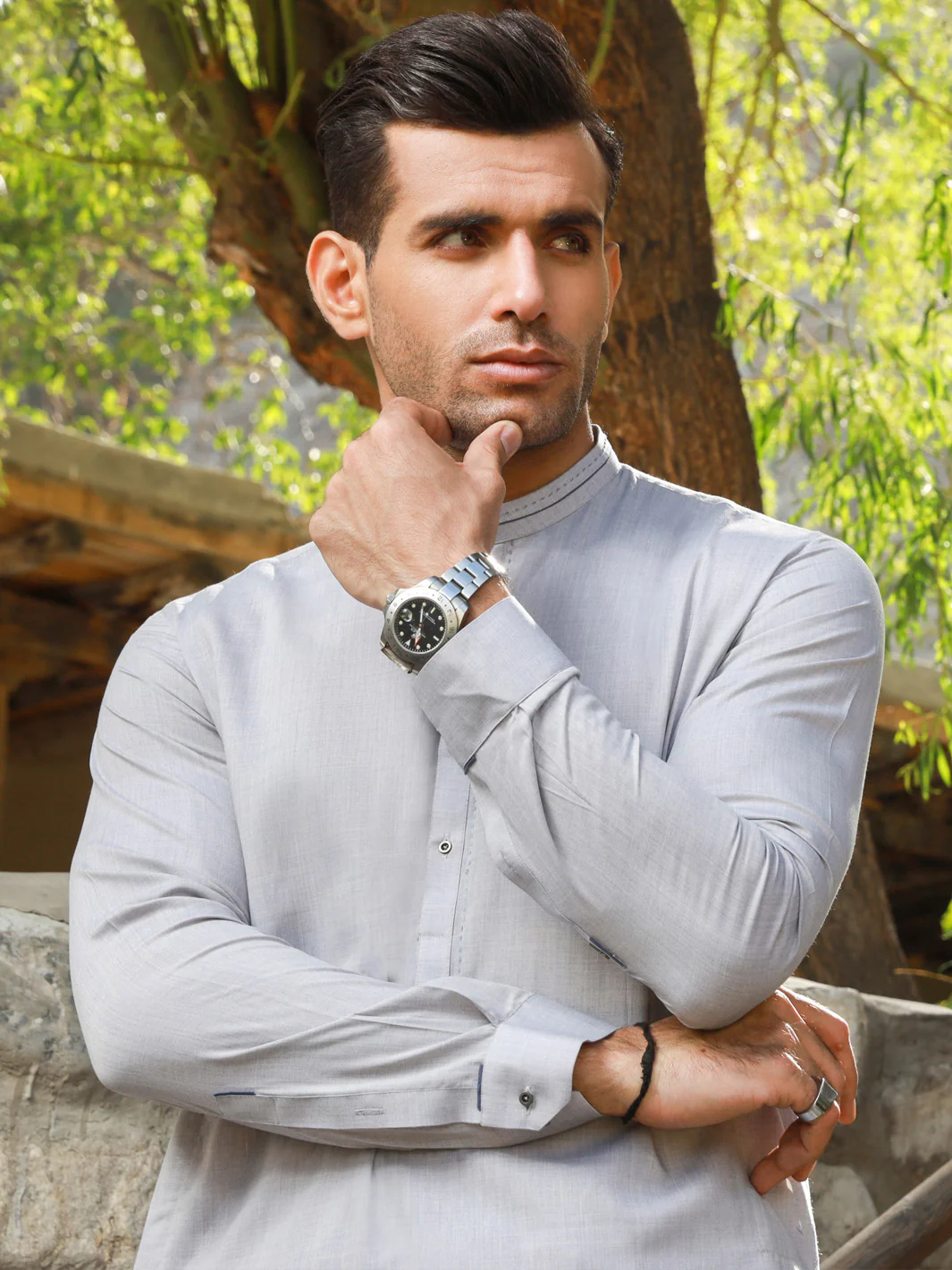 LIGHT GREY KAMEEZ SHALWAR | AL-KS-US-2785/AM-5058A - Image 3