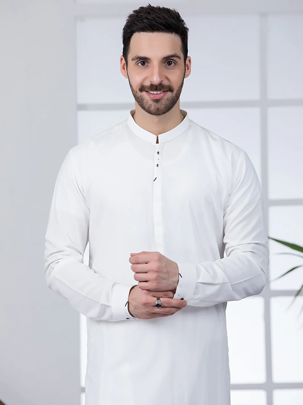 WHITE VISCOSE KAMEEZ SHALWAR | AL-KS-US-2806/AM-5097A - Image 3