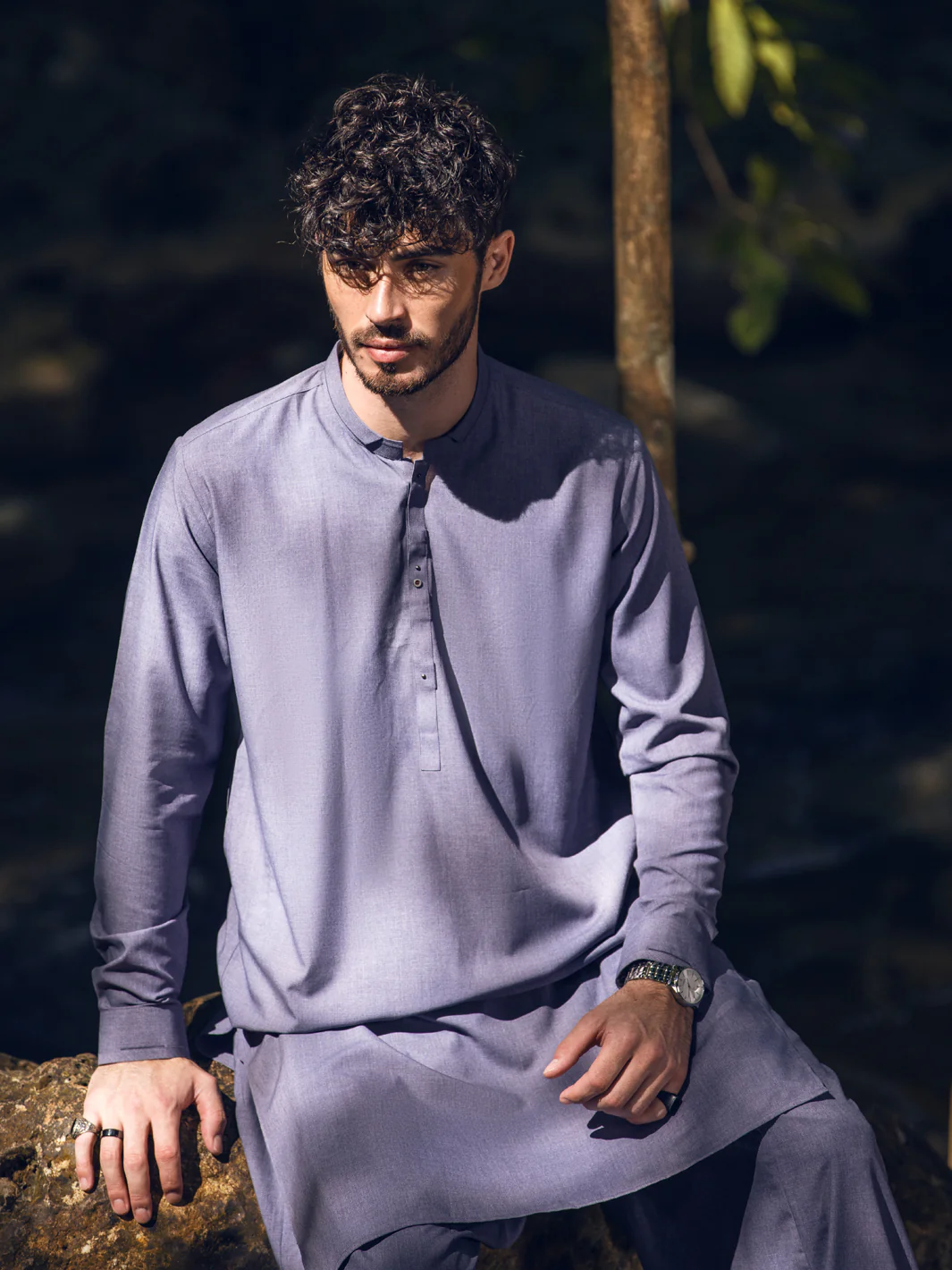 GREY VISCOSE KAMEEZ SHALWAR | AL-KS-US-2813/AM-5091A - Image 2