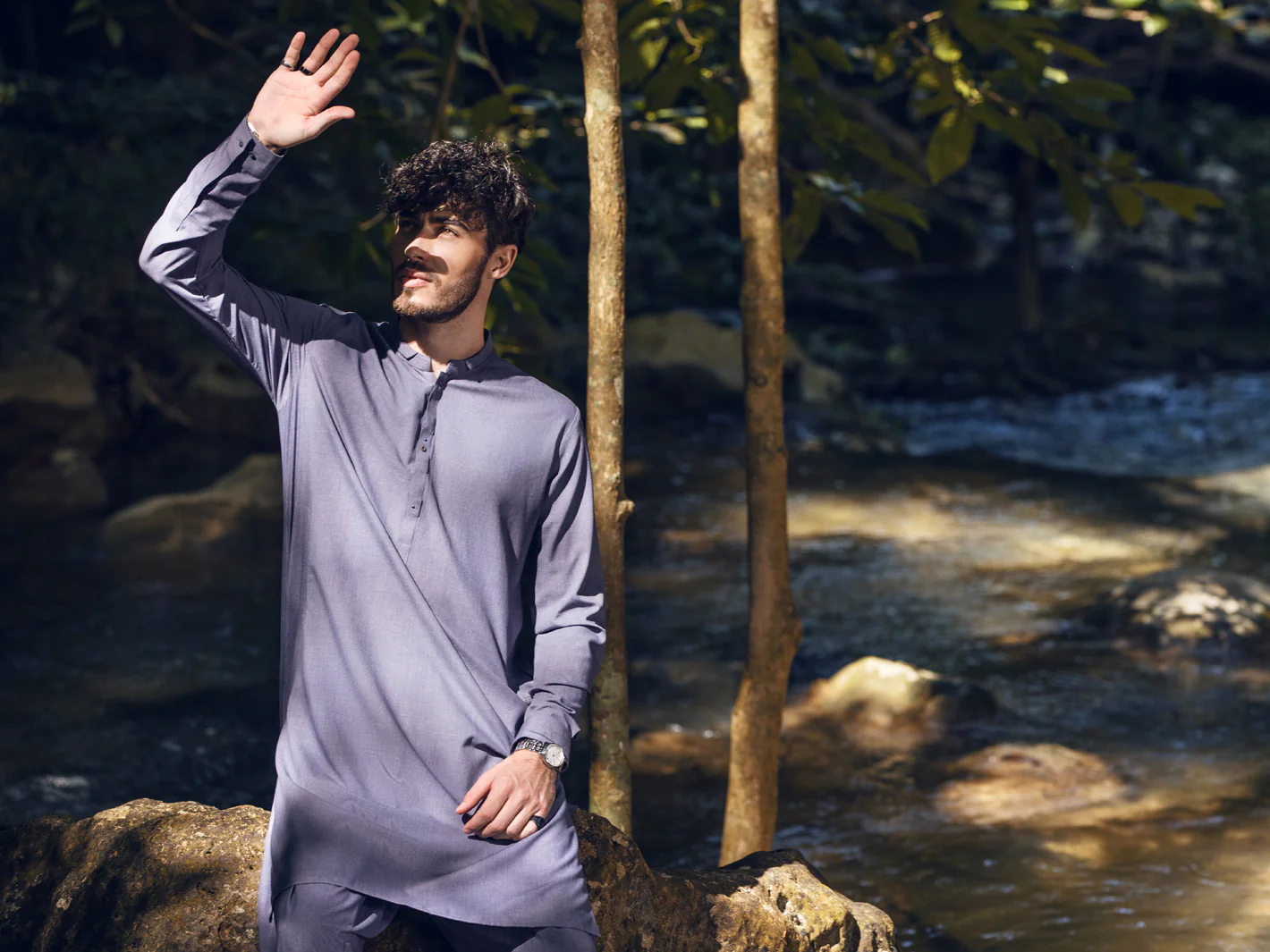 GREY VISCOSE KAMEEZ SHALWAR | AL-KS-US-2813/AM-5091A - Image 4