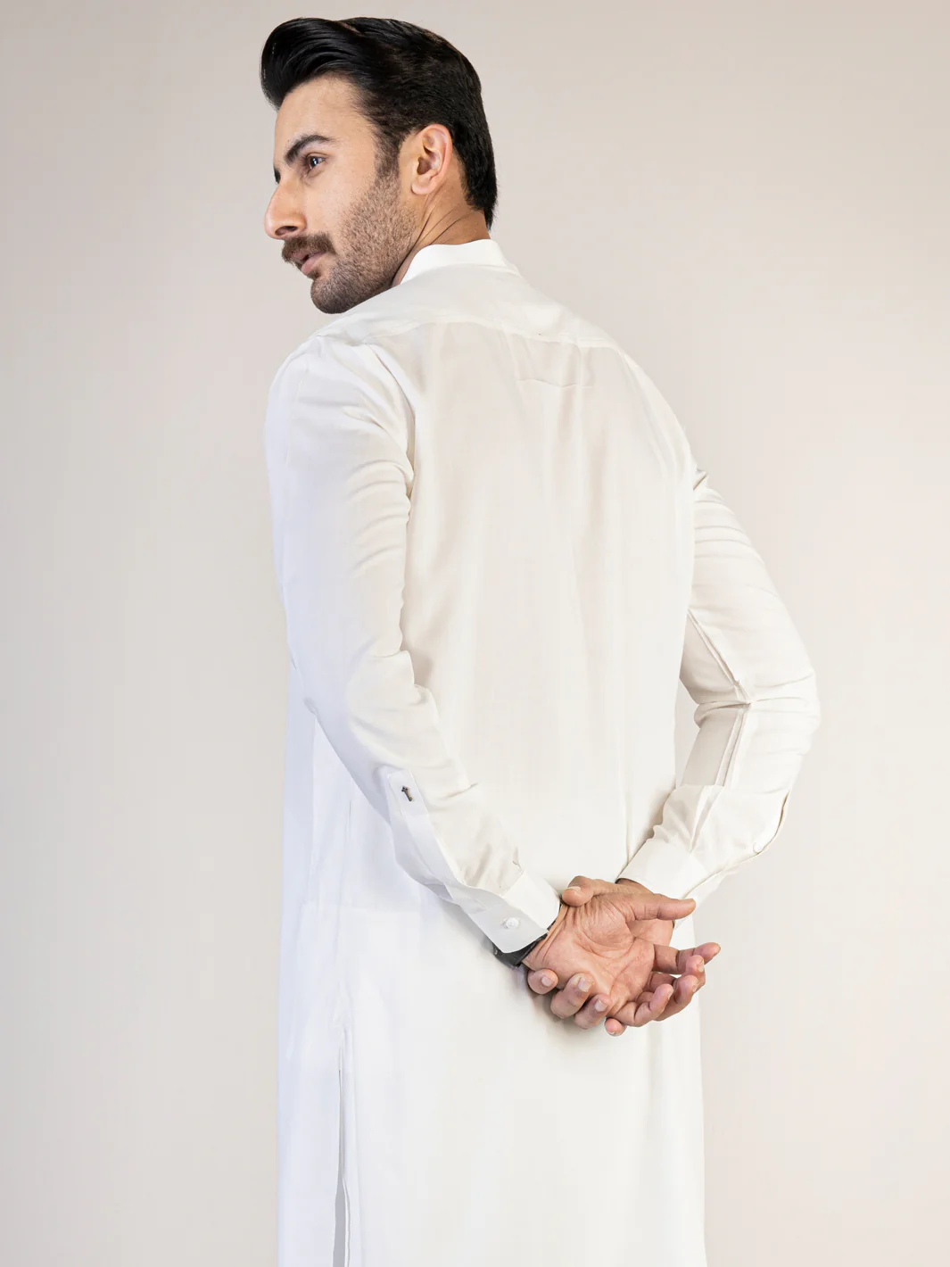 WHITE VISCOSE KAMEEZ SHALWAR | AL-KS-US-2824/AM-5092A - Image 3
