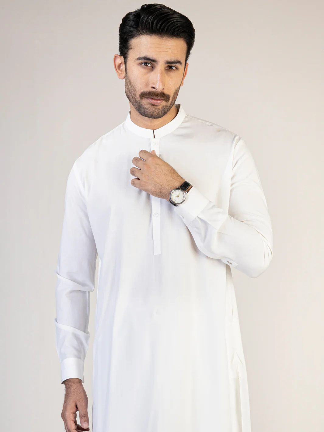 WHITE VISCOSE KAMEEZ SHALWAR | AL-KS-US-2824/AM-5092A - Image 4