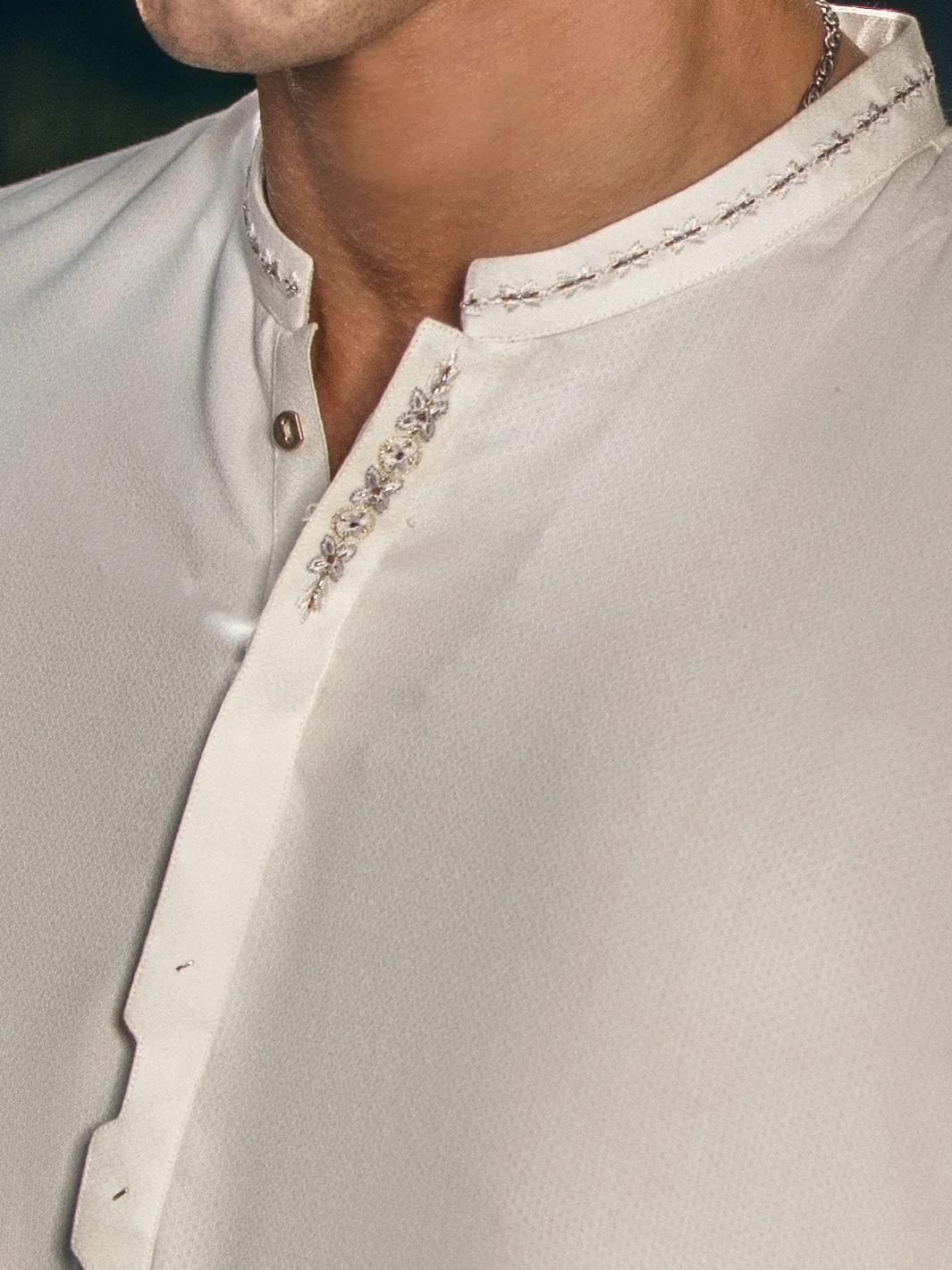 OFF WHITE VISCOSE KAMEEZ SHALWAR | AL-KS-US-2825/AM-5087B - Image 2