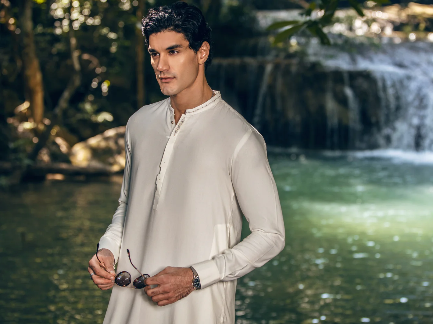 OFF WHITE VISCOSE KAMEEZ SHALWAR | AL-KS-US-2825/AM-5087B - Image 7
