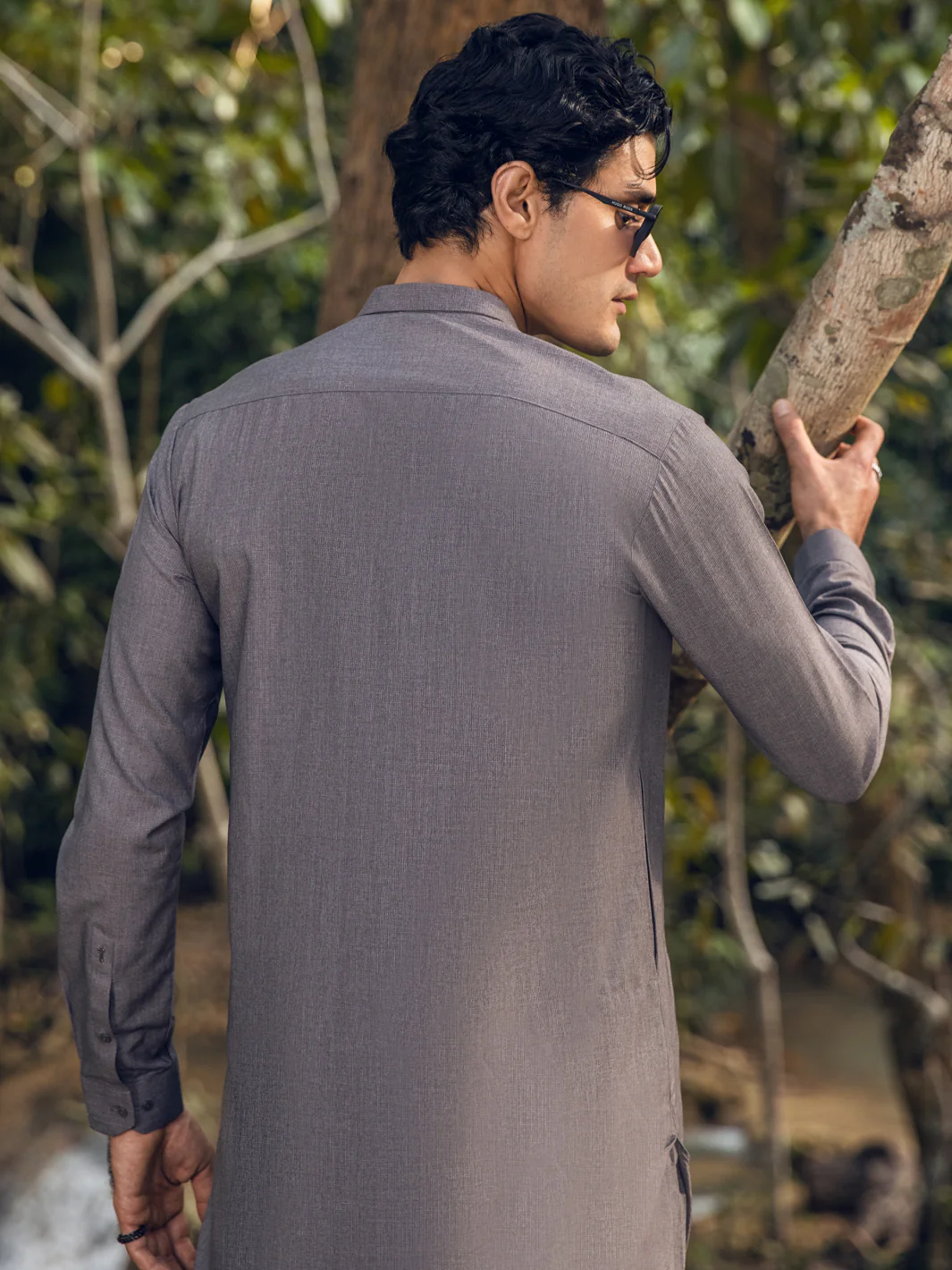 GREY VISCOSE KAMEEZ SHALWAR | AL-KS-US-2826/AM-5091D - Image 3