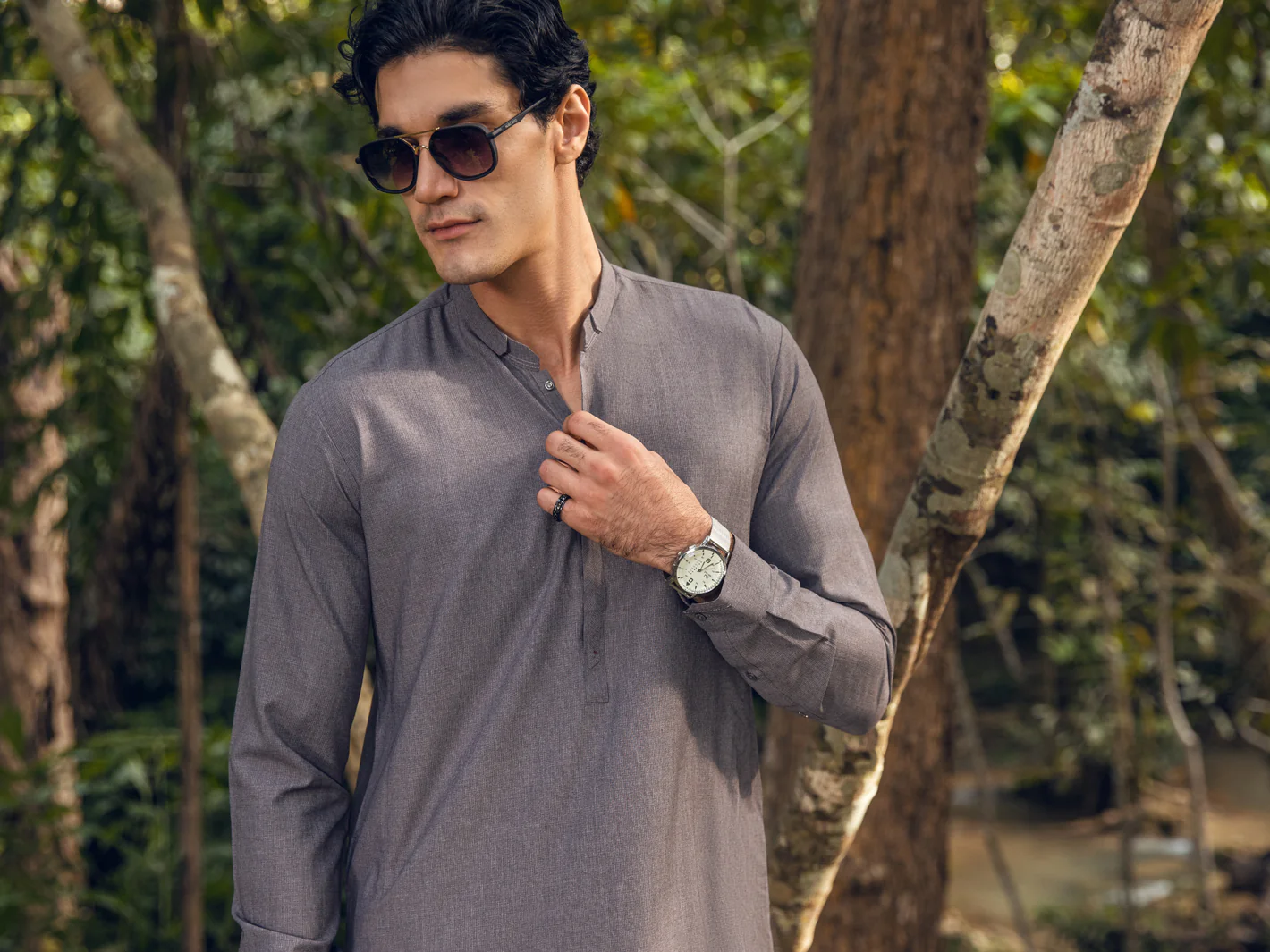 GREY VISCOSE KAMEEZ SHALWAR | AL-KS-US-2826/AM-5091D - Image 6