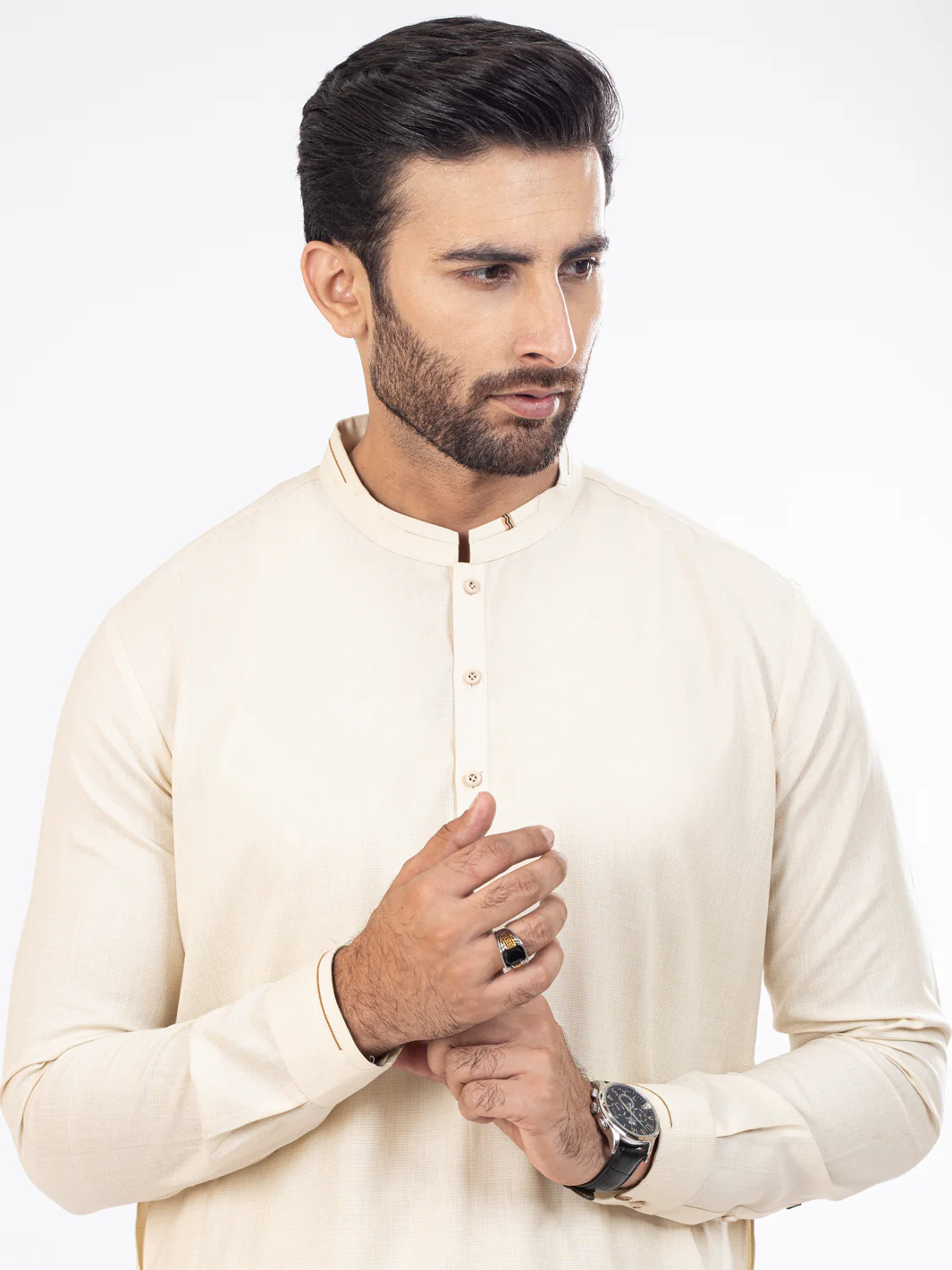 CREAM VISCOSE KAMEEZ SHALWAR | AL-KS-US-2832/AM-5095A - Image 2