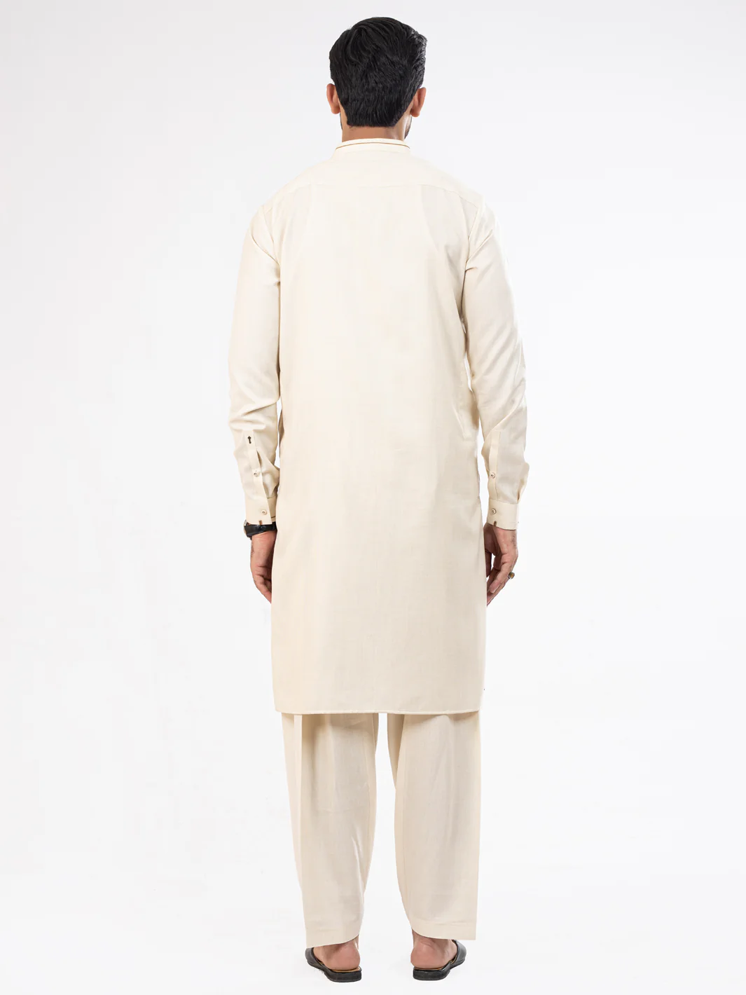CREAM VISCOSE KAMEEZ SHALWAR | AL-KS-US-2832/AM-5095A - Image 3