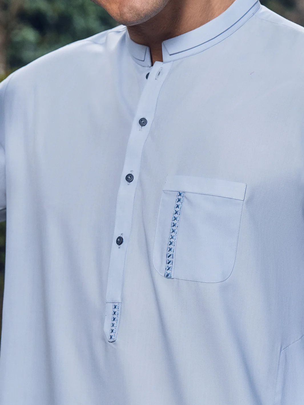 LIGHT BLUE VISCOSE KAMEEZ SHALWAR | AL-KS-US-2834/AM-5092B - Image 2