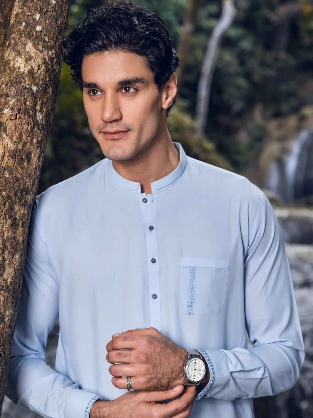 LIGHT BLUE VISCOSE KAMEEZ SHALWAR | AL-KS-US-2834/AM-5092B - Image 5