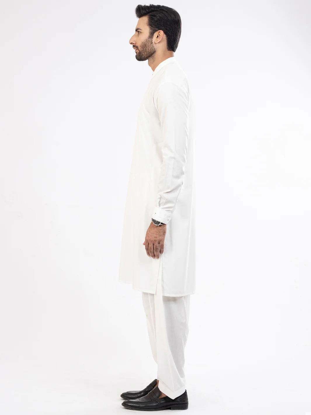 WHITE VISCOSE KAMEEZ SHALWAR | AL-KS-US-2839/AM-6001A - Image 3