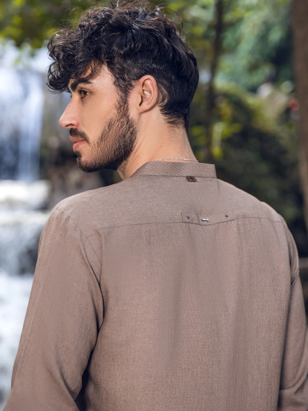 LIGHT BROWN VISCOSE KAMEEZ SHALWAR | AL-KS-US-2848/AM-5093B - Image 3