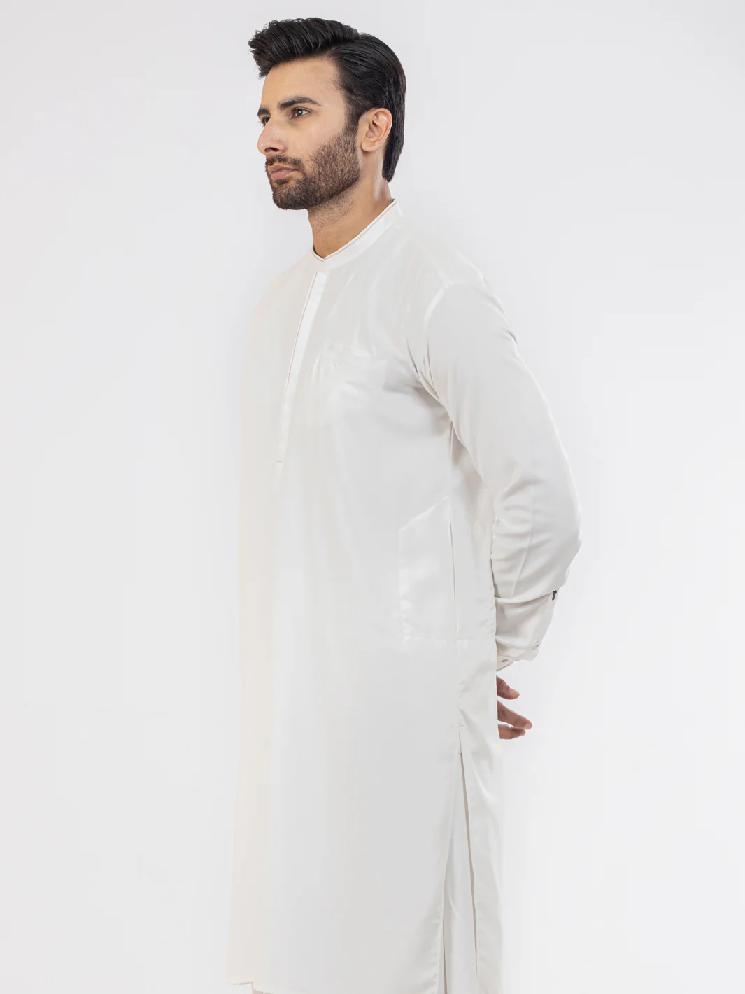 WHITE VISCOSE KAMEEZ SHALWAR | AL-KS-US-2849/AM-5087A - Image 2