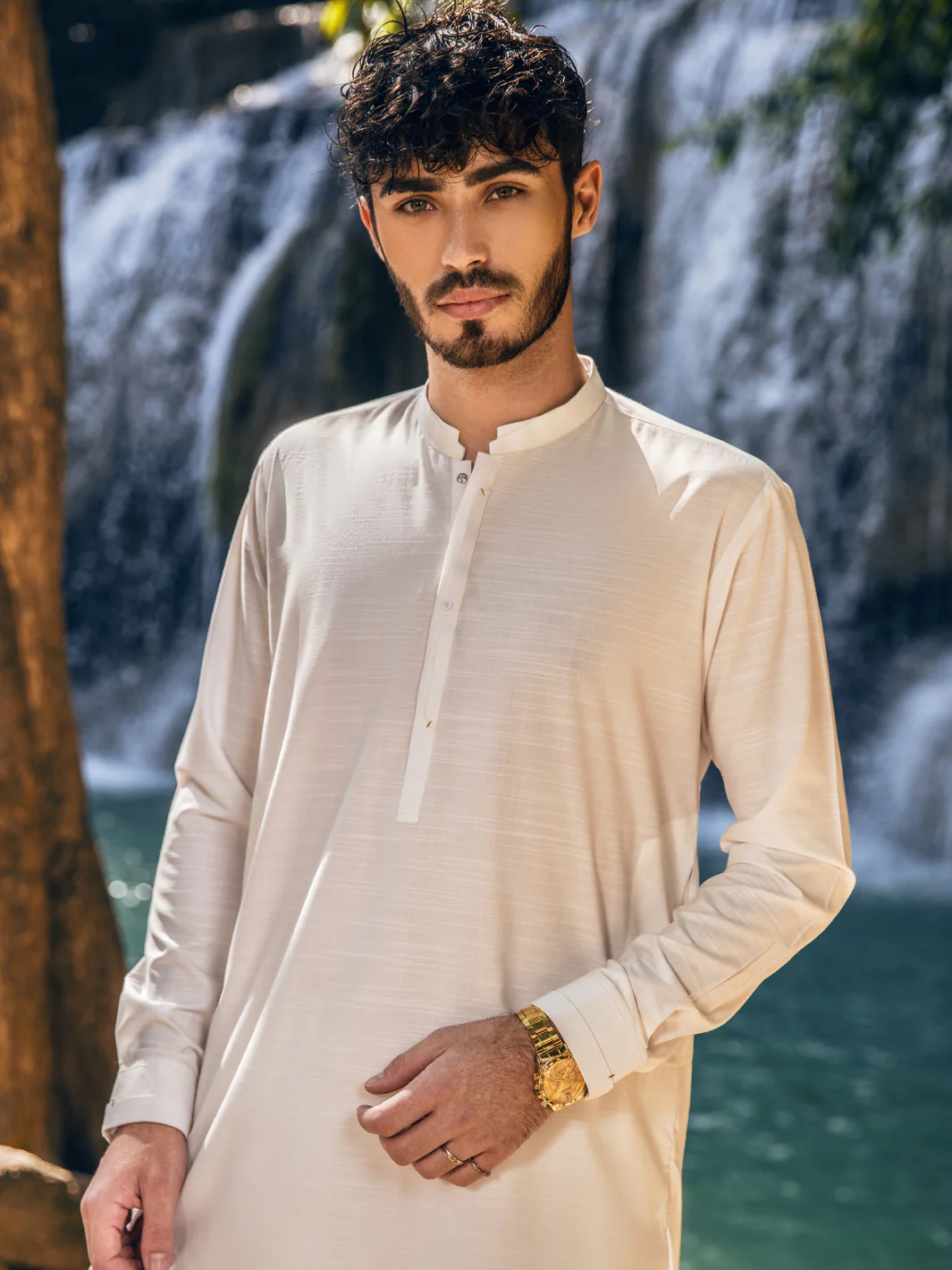 WHITE VISCOSE KAMEEZ SHALWAR | AL-KS-US-2851/AM-6058A - Image 3