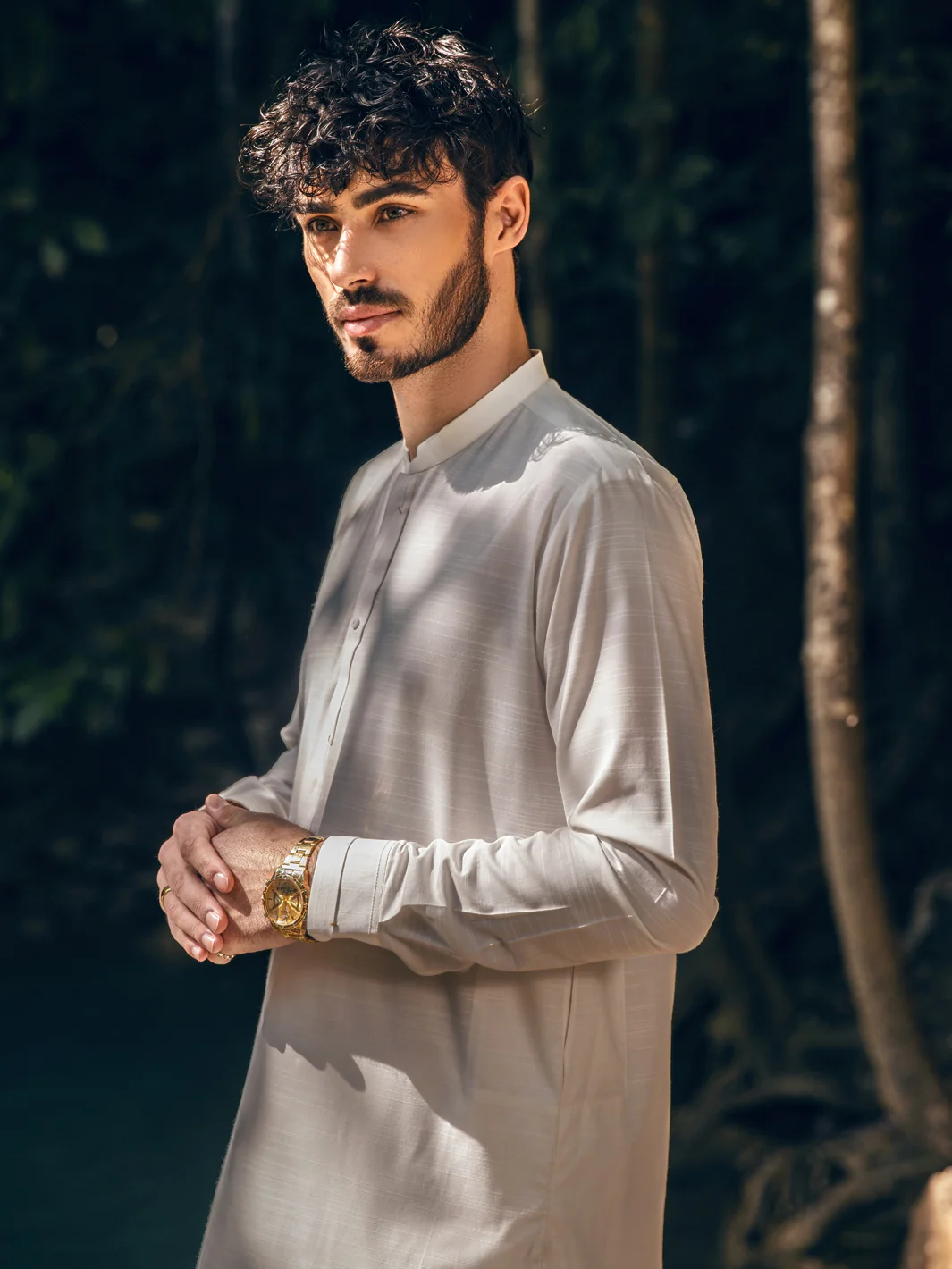 WHITE VISCOSE KAMEEZ SHALWAR | AL-KS-US-2851/AM-6058A - Image 5
