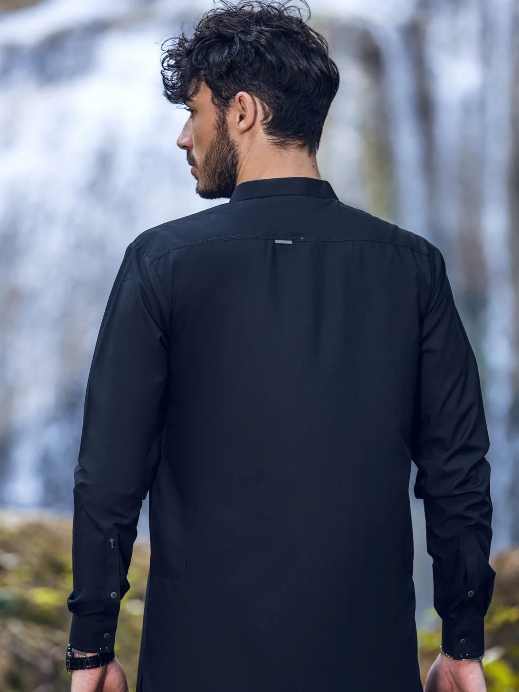BLACK VISCOSE KAMEEZ SHALWAR | AL-KS-US-2856/AM-5092D - Image 3