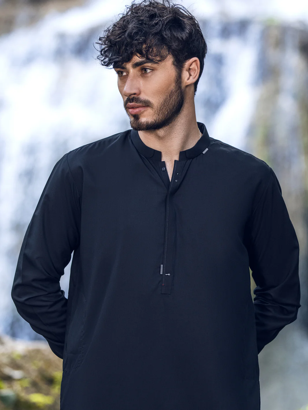 BLACK VISCOSE KAMEEZ SHALWAR | AL-KS-US-2856/AM-5092D - Image 4