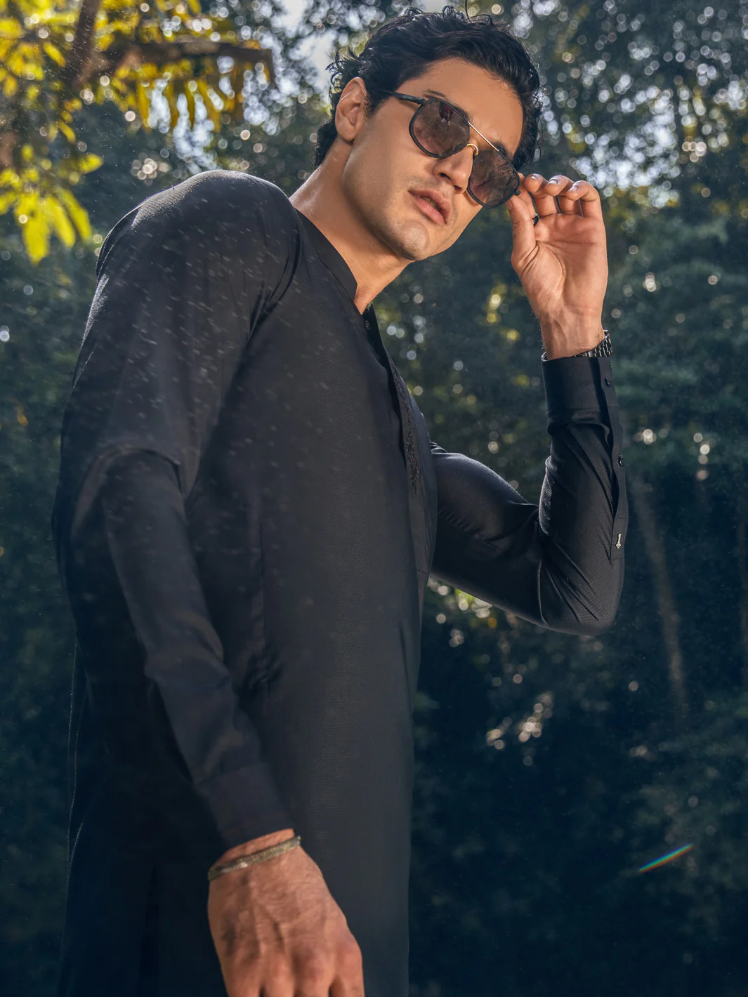 BLACK VISCOSE KAMEEZ SHALWAR | AL-KS-US-2879/AM-6107H - Image 4