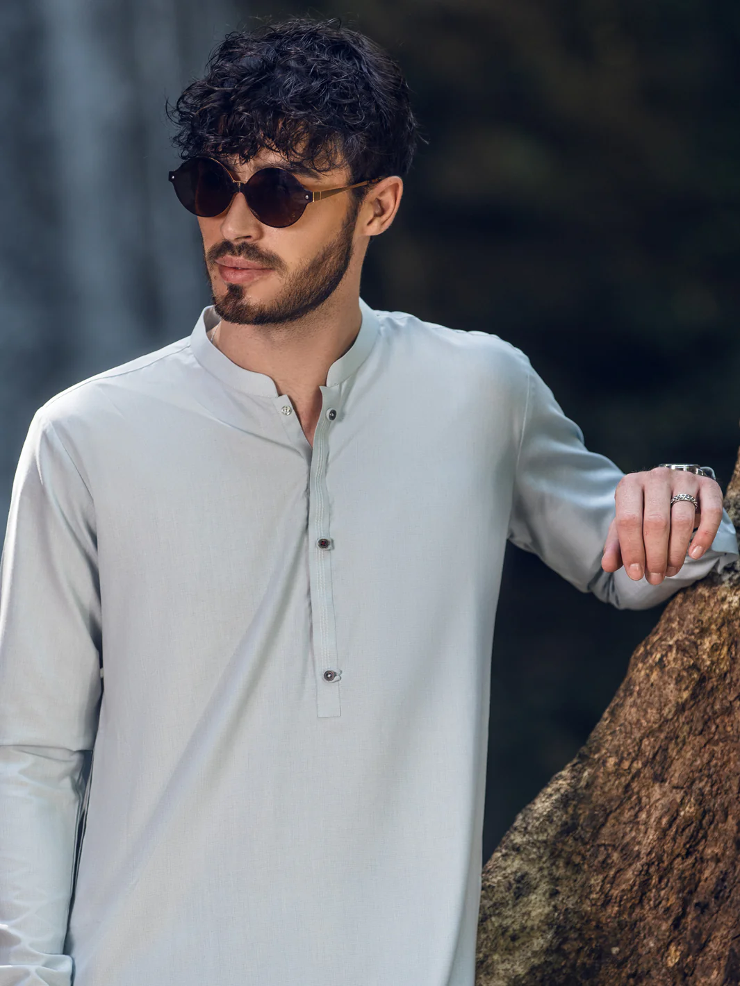 LIGHT BLUE VISCOSE KAMEEZ SHALWAR | AL-KS-US-2887/AM-6127D - Image 2
