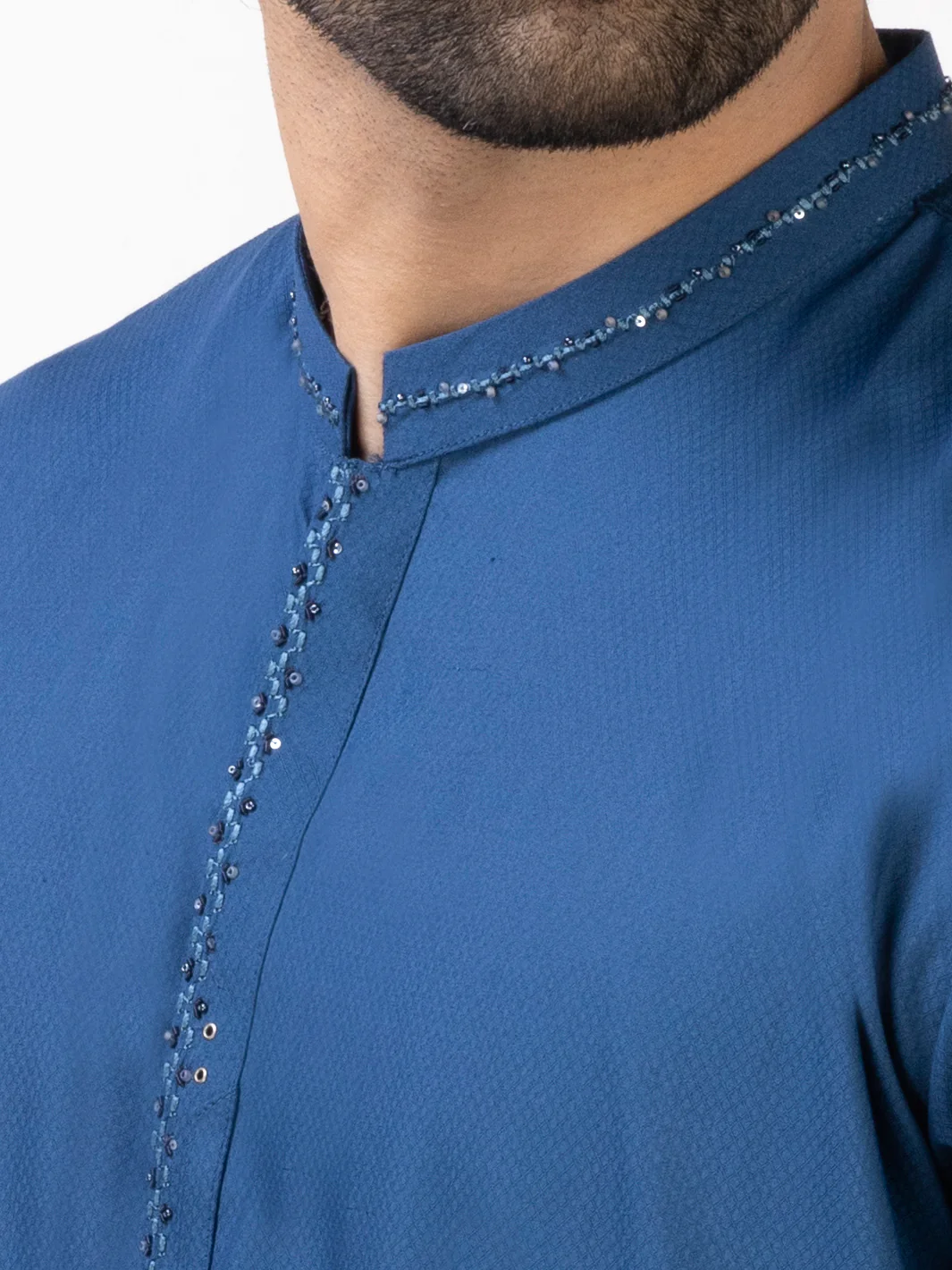BLUE VISCOSE KAMEEZ SHALWAR | AL-KS-US-2891/AM-6107A - Image 2