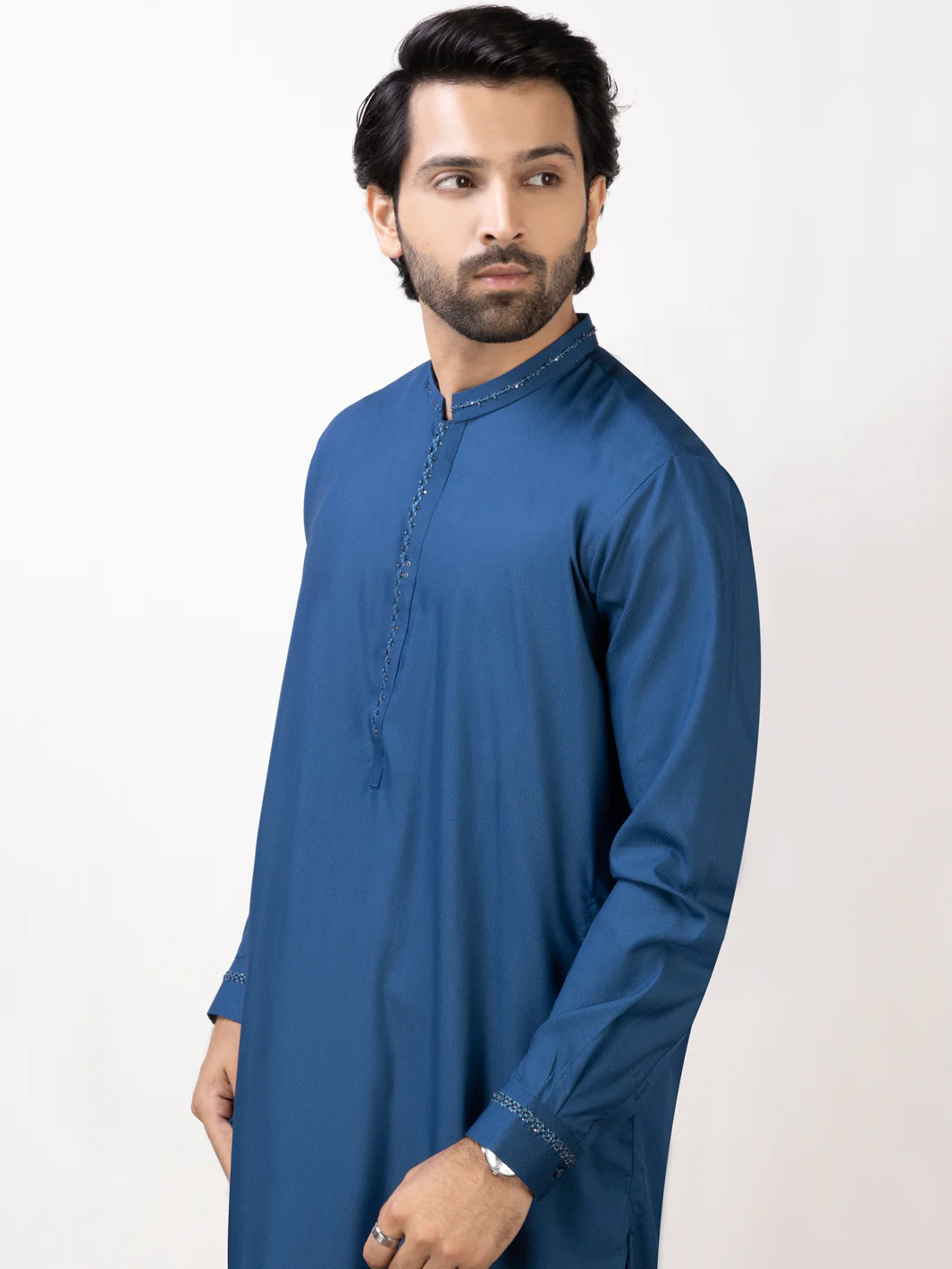 BLUE VISCOSE KAMEEZ SHALWAR | AL-KS-US-2891/AM-6107A - Image 3