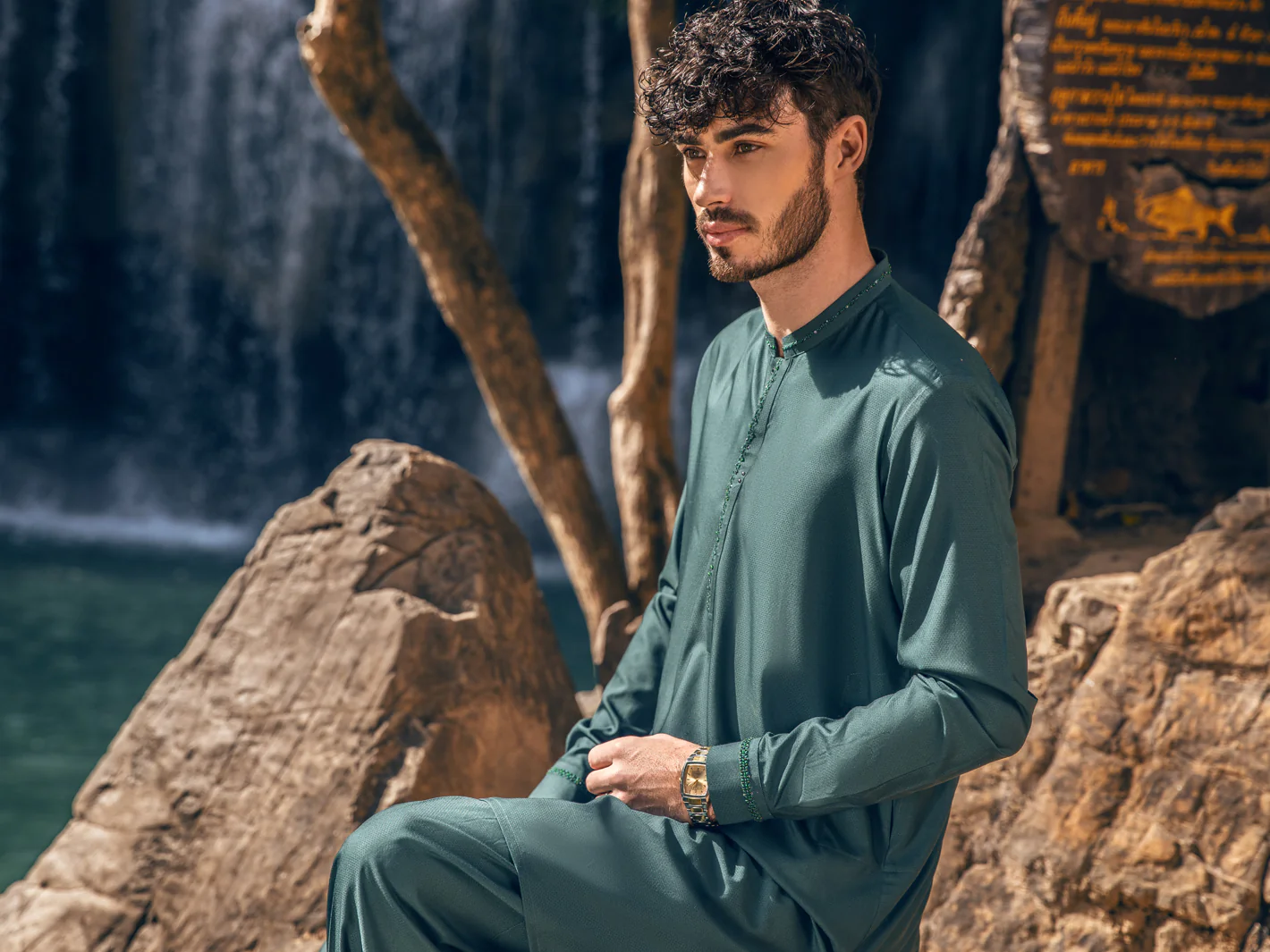 GREEN VISCOSE KAMEEZ SHALWAR | AL-KS-US-2892/AM-6107B - Image 4