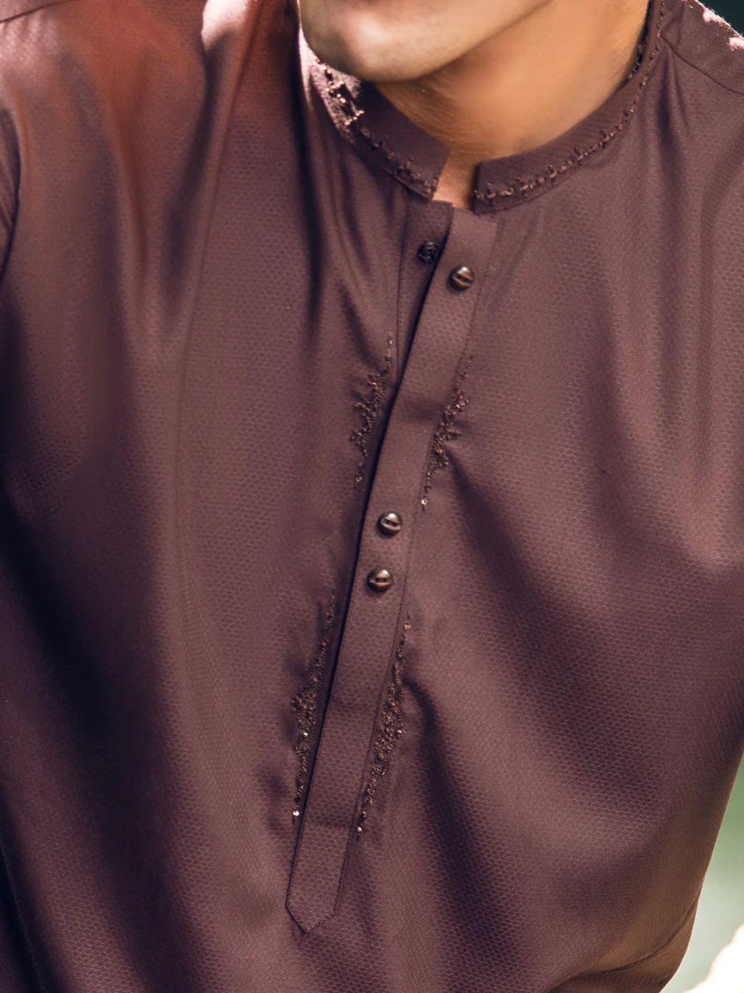 BROWN VISCOSE KAMEEZ SHALWAR | AL-KS-US-2893/AM-6107C - Image 2