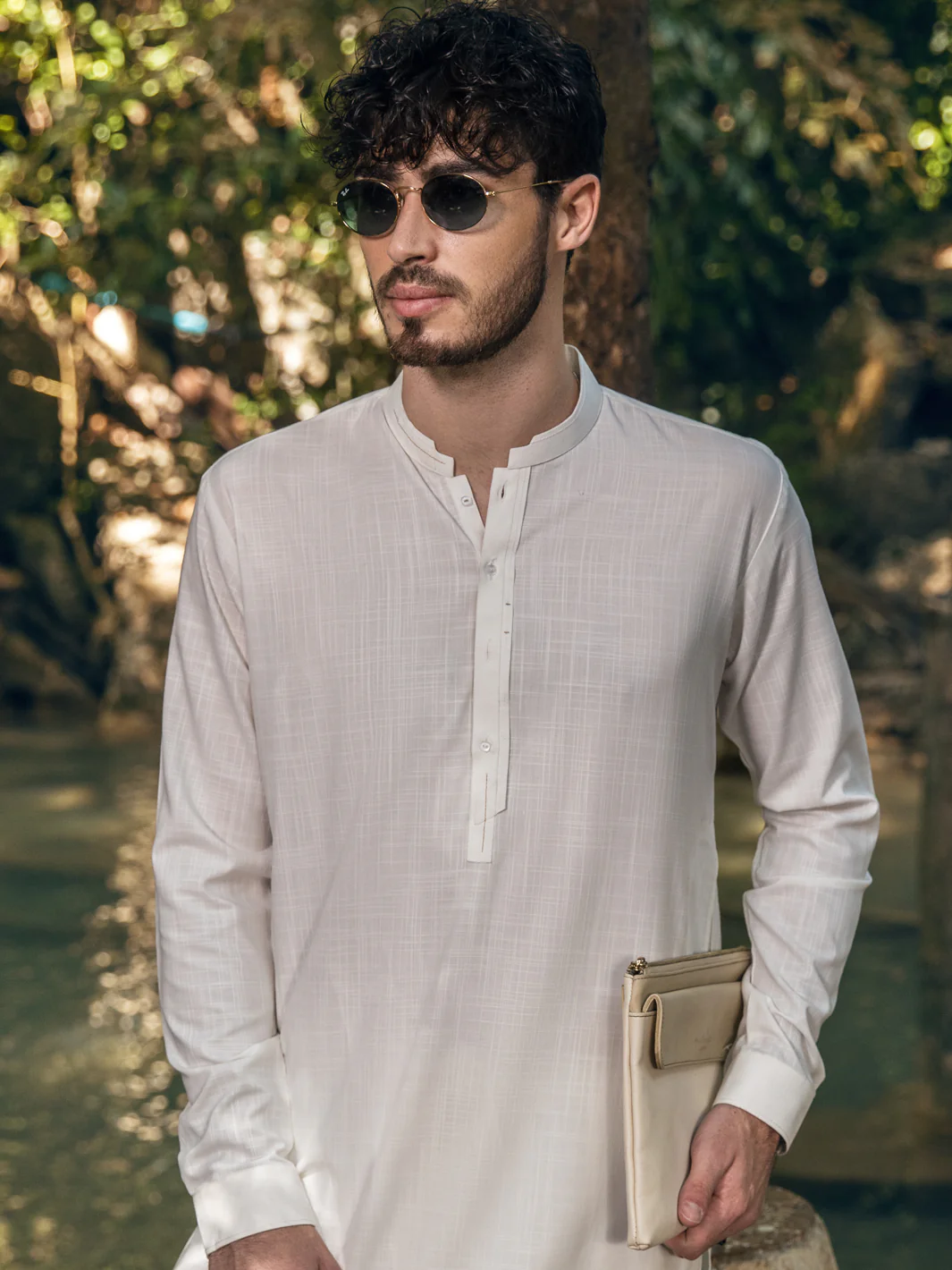 WHITE VISCOSE KAMEEZ SHALWAR | AL-KS-US-2894/AM-6131A - Image 2