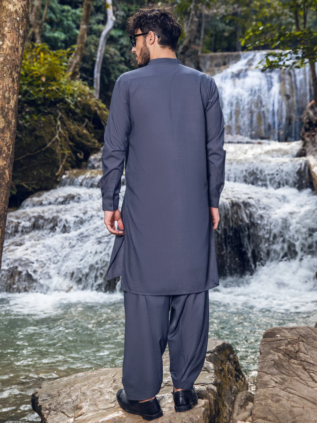 GREY VISCOSE KAMEEZ SHALWAR | AL-KS-US-2896/AM-6131H - Image 3