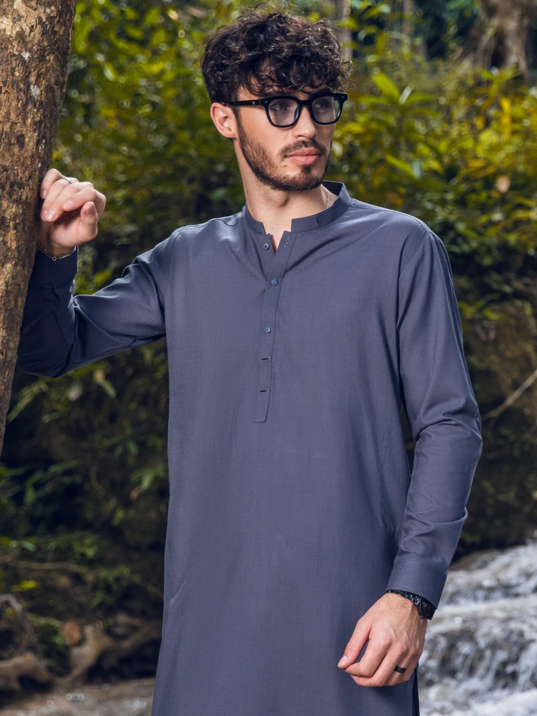 GREY VISCOSE KAMEEZ SHALWAR | AL-KS-US-2896/AM-6131H - Image 4