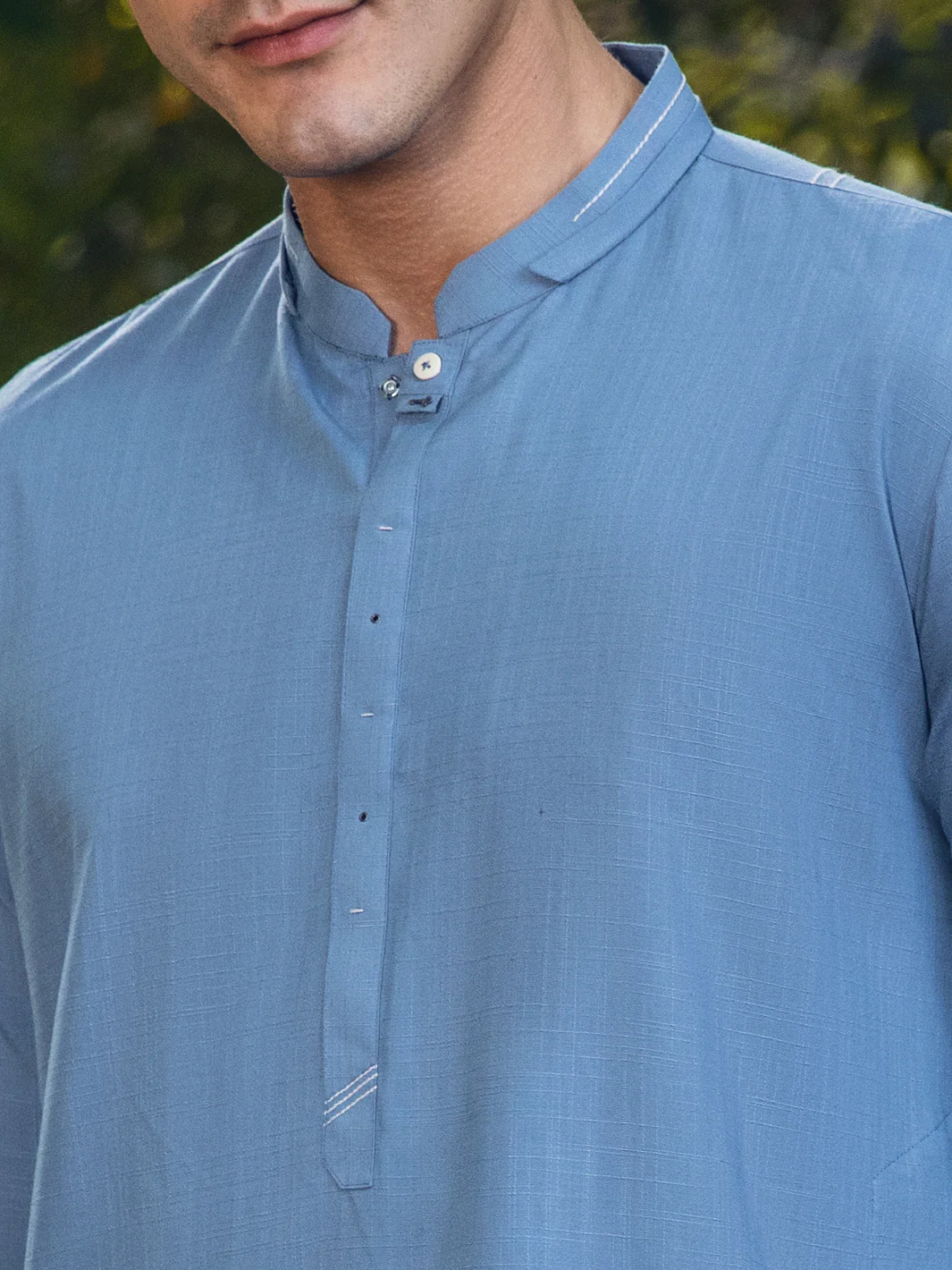 LIGHT BLUE VISCOSE KAMEEZ SHALWAR | AL-KS-US-2898/AM-6131F - Image 2