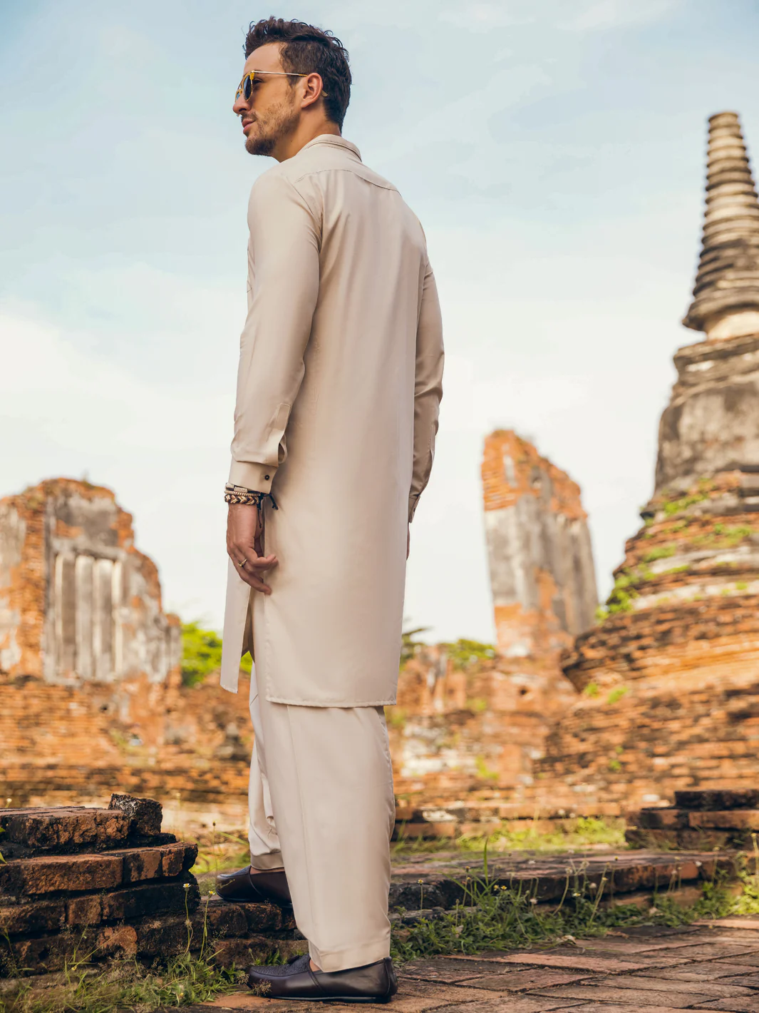 CREAM VISCOSE KAMEEZ SHALWAR | AL-KS-US-2901/AM-6121B - Image 4