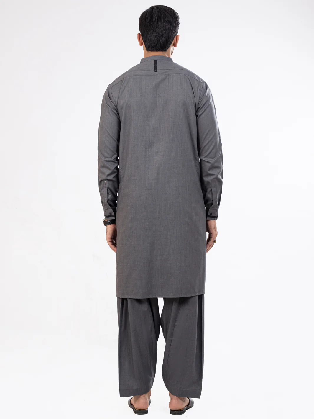 DARK GREY BLENDED KAMEEZ SHALWAR | AL-KS-US-2902/AM-8433A - Image 2