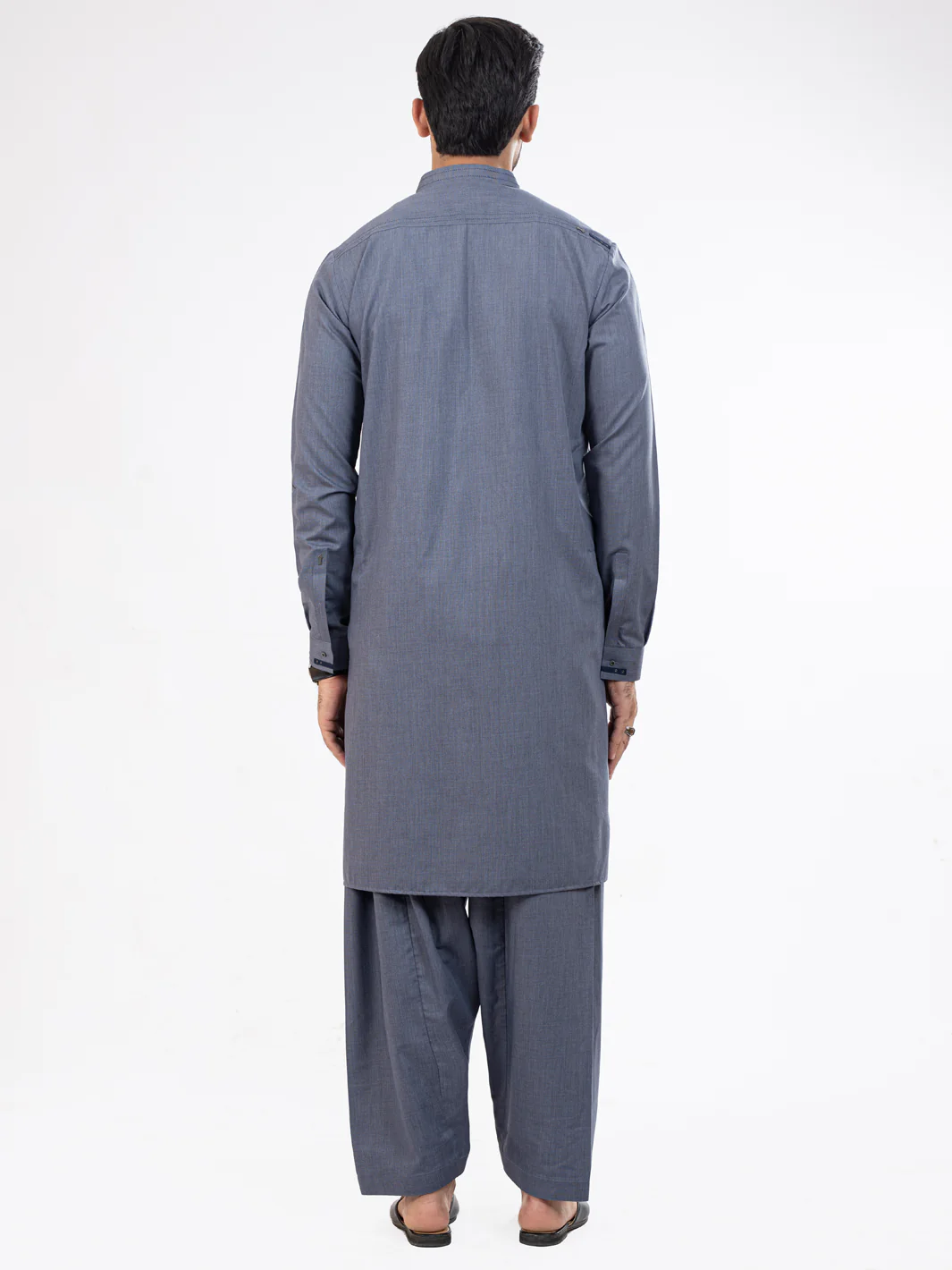 BLUISH GREY BLENDED KAMEEZ SHALWAR | AL-KS-US-2903/AM-8433B - Image 3