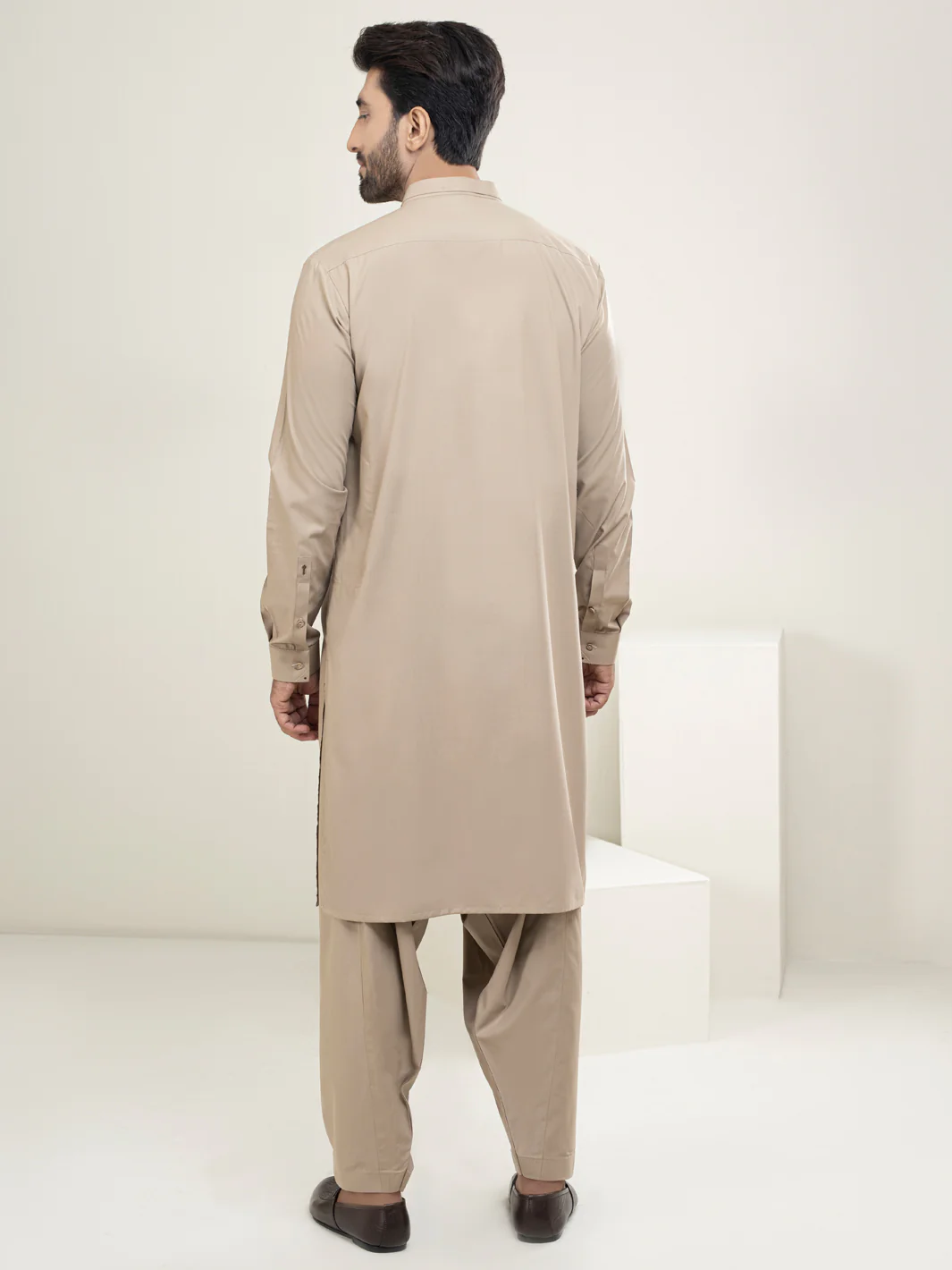 BEIGE VISCOSE KAMEEZ SHALWAR | AL-KS-US-2909/AM-6121C - Image 2