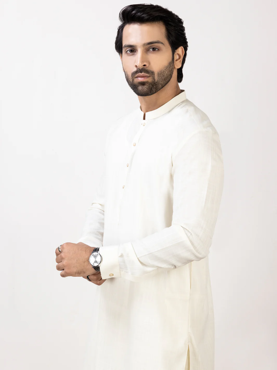 CREAM VISCOSE KAMEEZ SHALWAR | AL-KS-US-2916/AM-6131B - Image 2